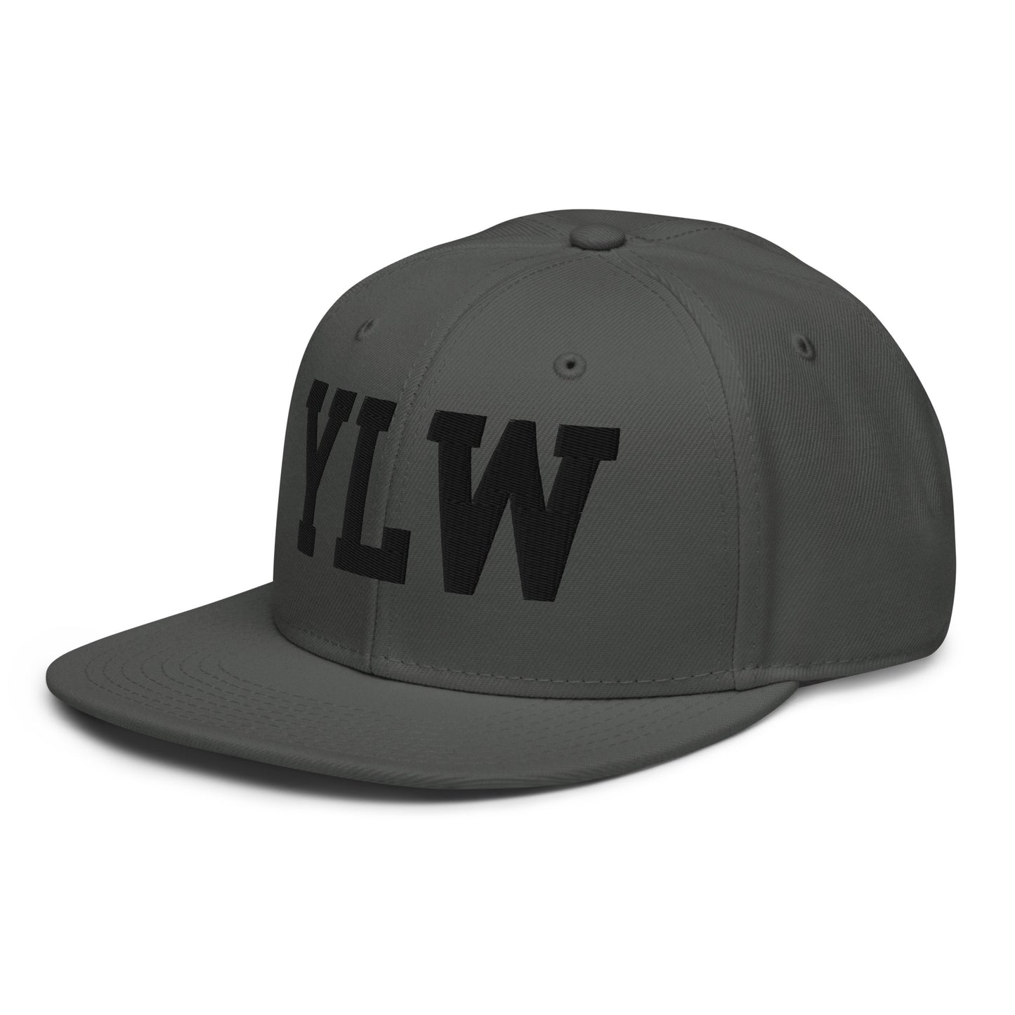 College-Style Wool-Blend Snapback Hat • Black • YLW Kelowna • YHM Designs - Image 17