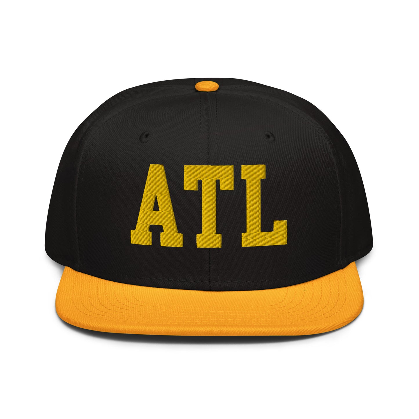 College-Style Wool-Blend Snapback Hat • Gold • ATL Atlanta • YHM Designs - Image 07