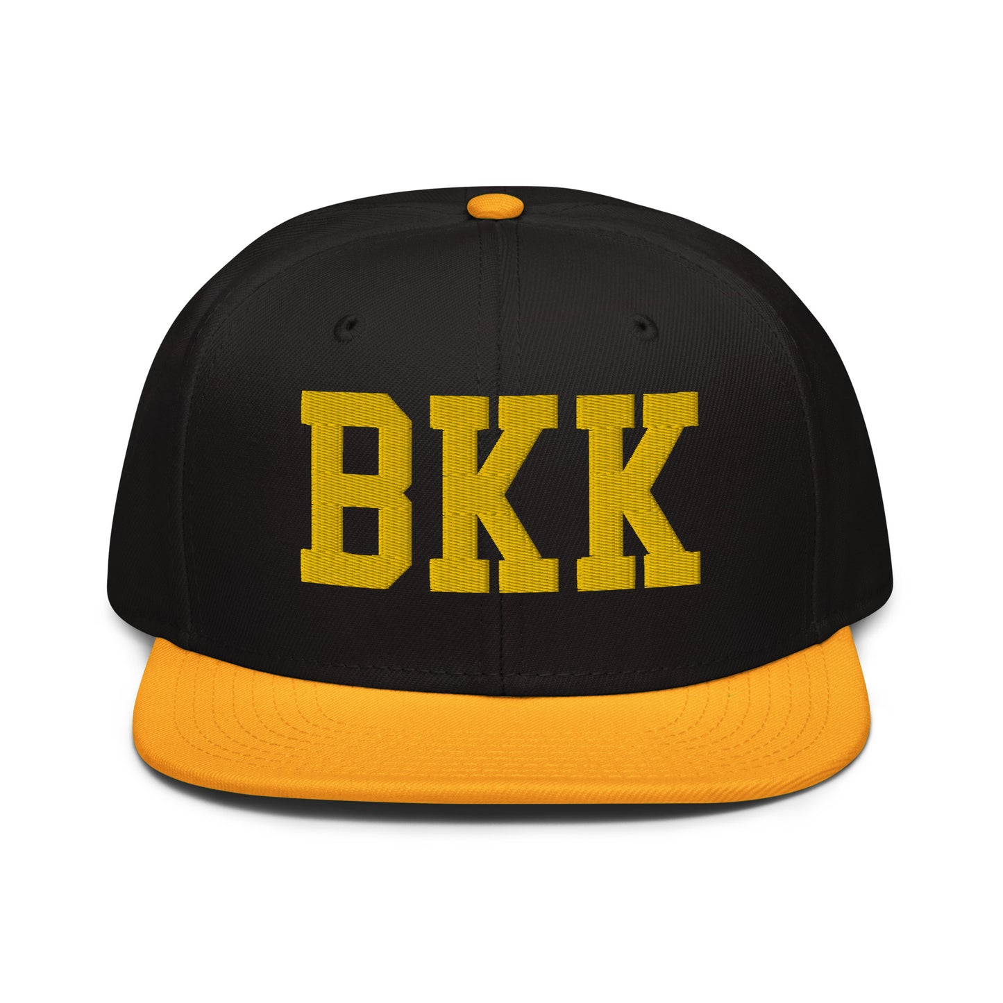 College-Style Wool-Blend Snapback Hat • Gold • BKK Bangkok • YHM Designs - Image 07