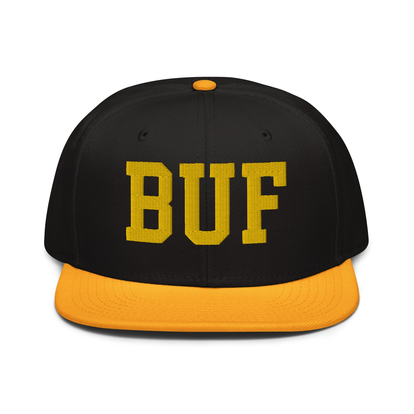 College-Style Wool-Blend Snapback Hat • Gold • BUF Buffalo • YHM Designs - Image 07