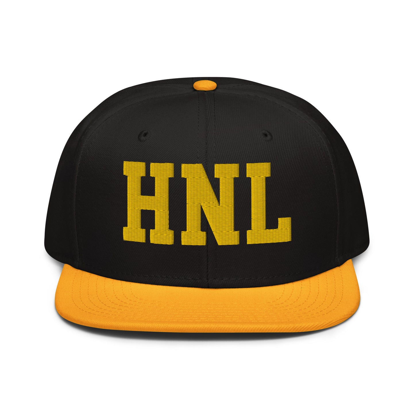 College-Style Wool-Blend Snapback Hat • Gold • HNL Honolulu • YHM Designs - Image 07