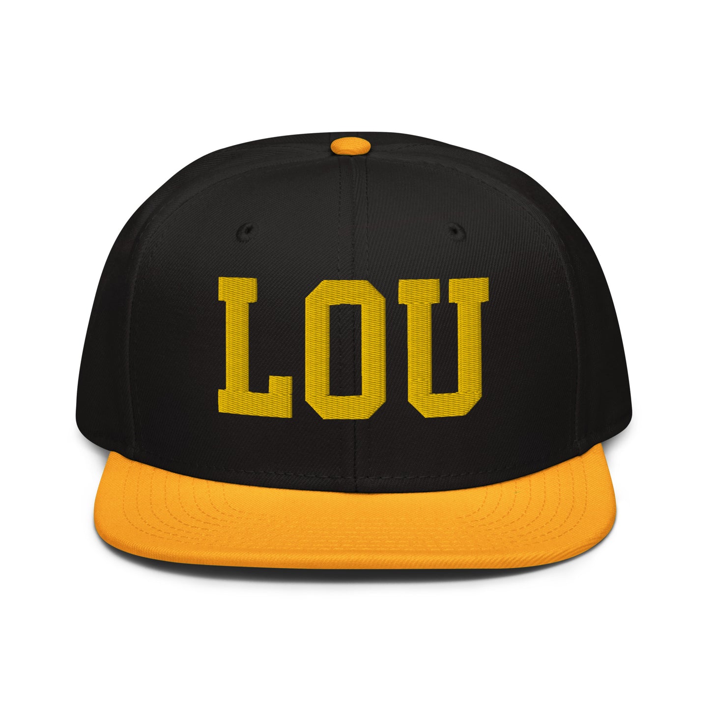 College-Style Wool-Blend Snapback Hat • Gold • LOU Louisville • YHM Designs - Image 07