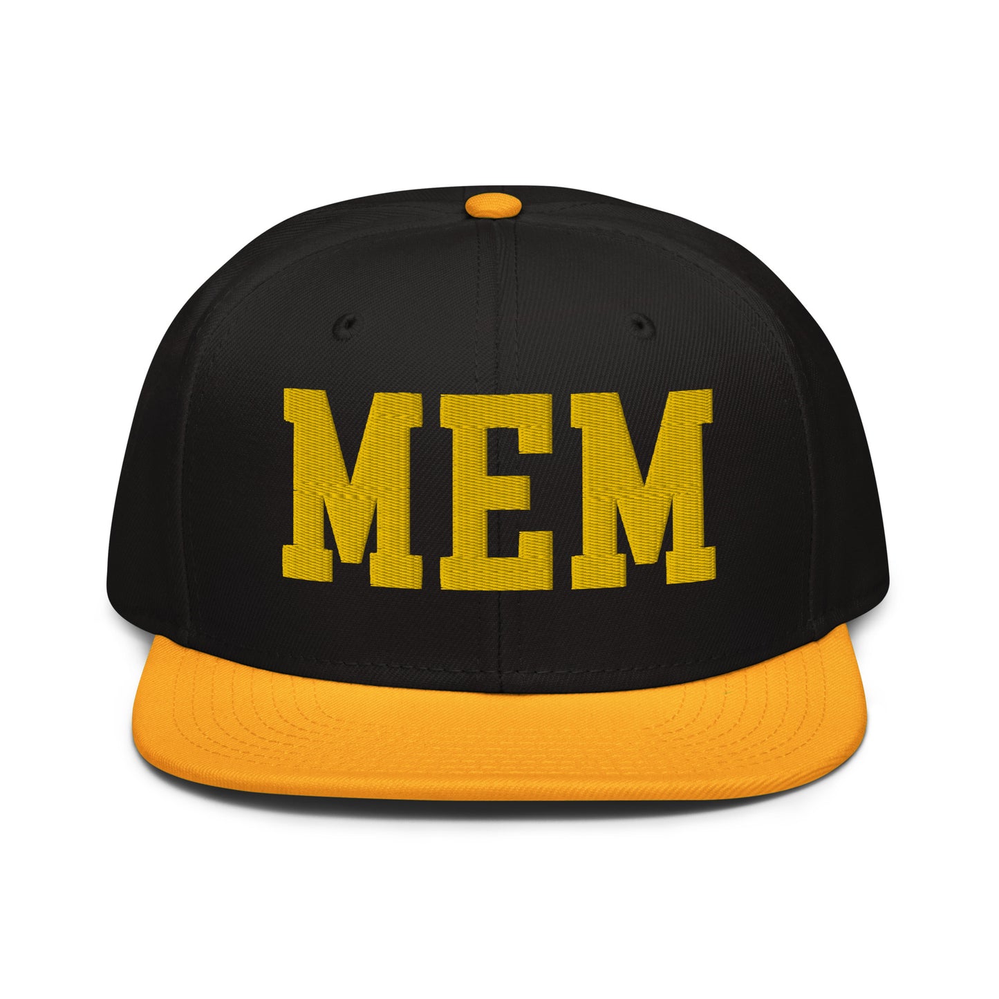 College-Style Wool-Blend Snapback Hat • Gold • MEM Memphis • YHM Designs - Image 07