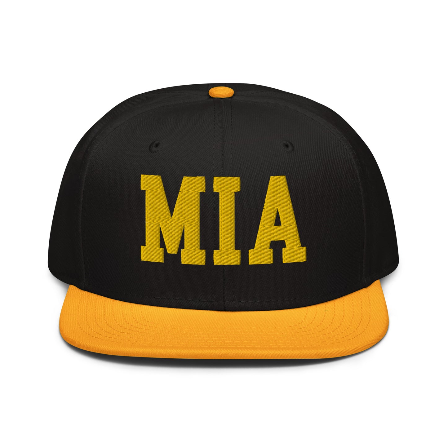 College-Style Wool-Blend Snapback Hat • Gold • MIA Miami • YHM Designs - Image 07