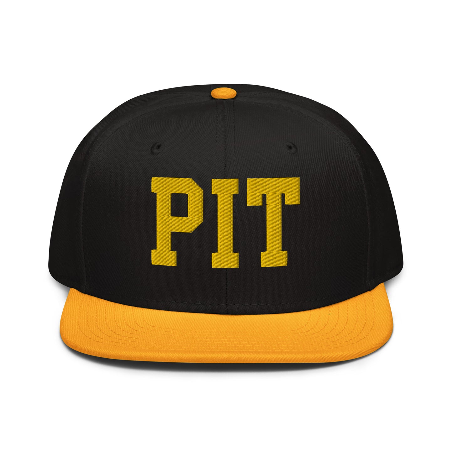 College-Style Wool-Blend Snapback Hat • Gold • PIT Pittsburgh • YHM Designs - Image 07