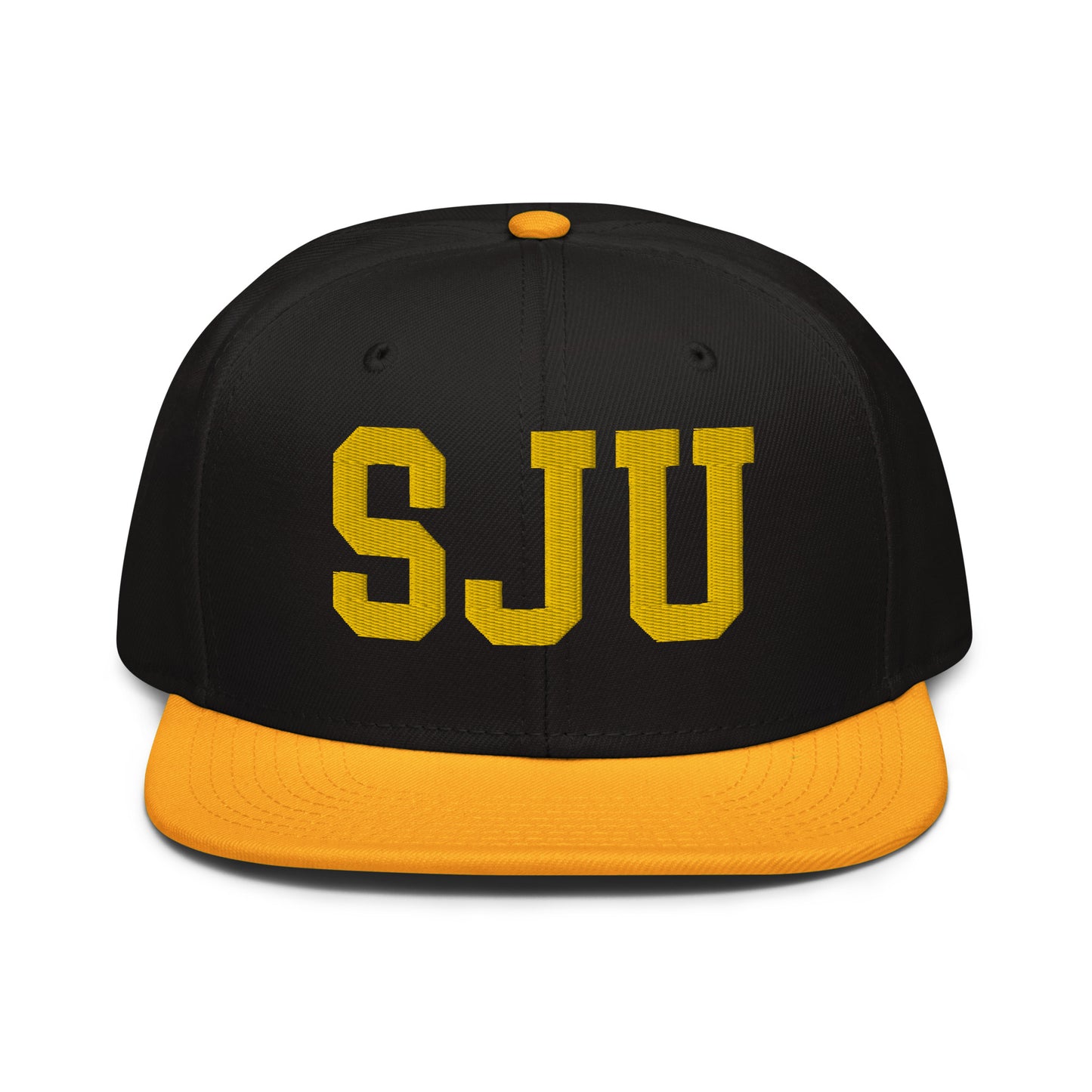 College-Style Wool-Blend Snapback Hat • Gold • SJU San Juan • YHM Designs - Image 07