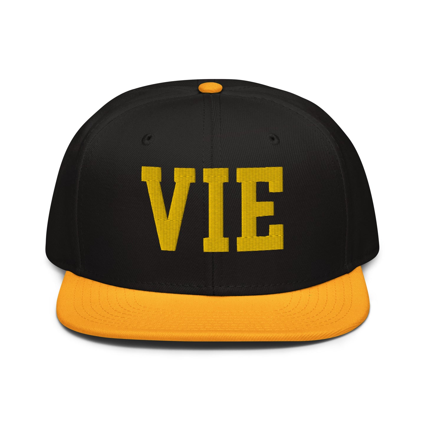 College-Style Wool-Blend Snapback Hat • Gold • VIE Vienna • YHM Designs - Image 07