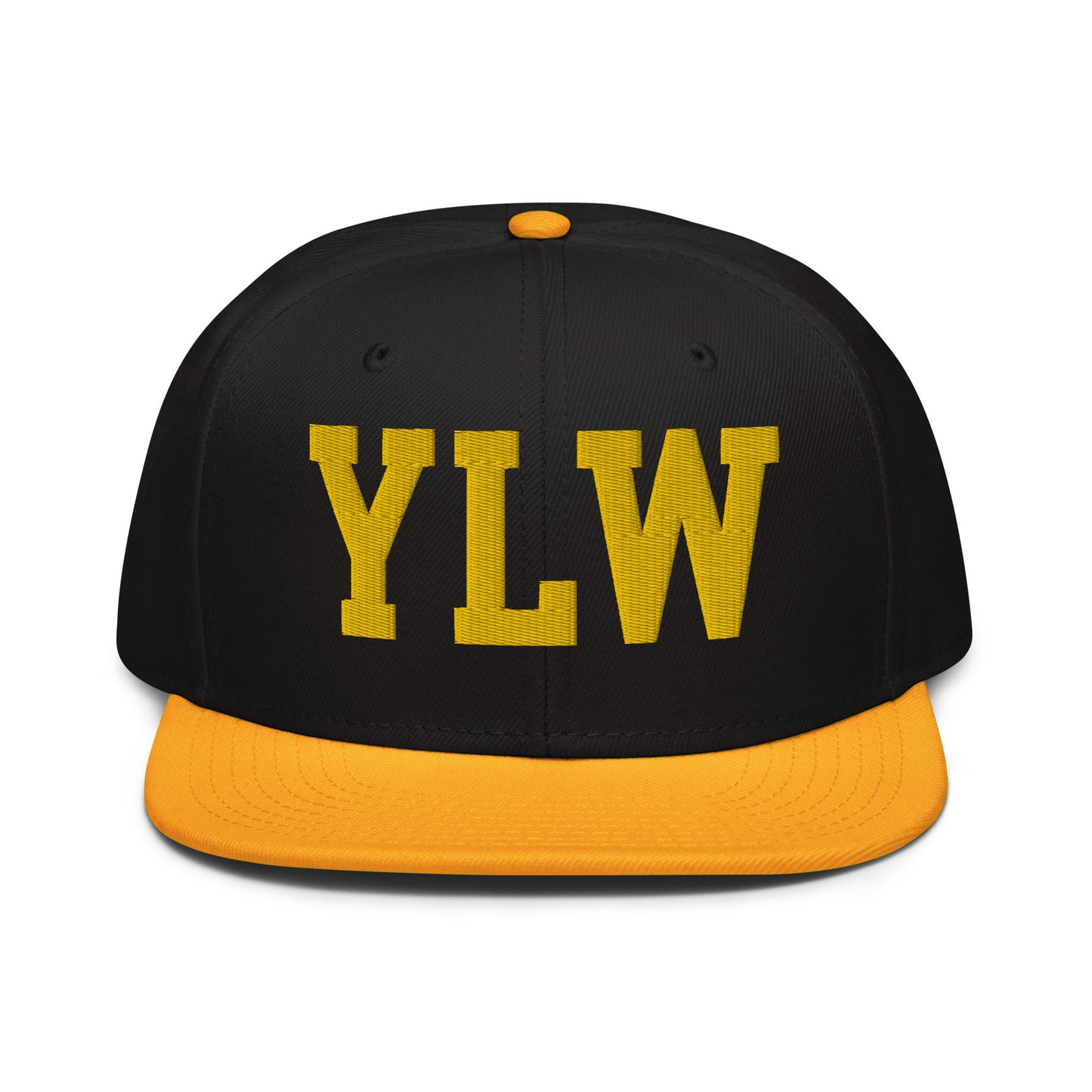 College-Style Wool-Blend Snapback Hat • Gold • YLW Kelowna • YHM Designs - Image 07