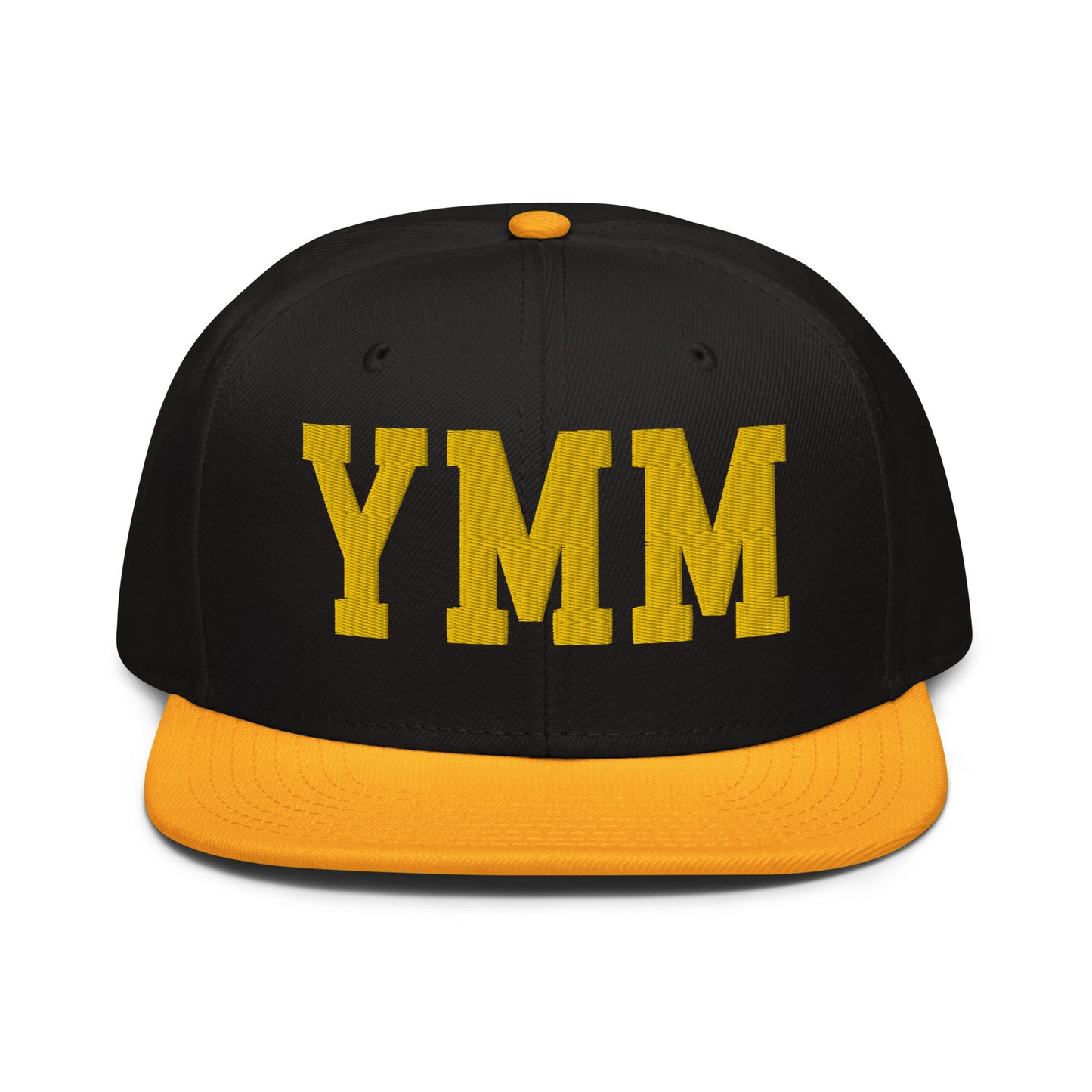College-Style Wool-Blend Snapback Hat • Gold • YMM Fort McMurray • YHM Designs - Image 07
