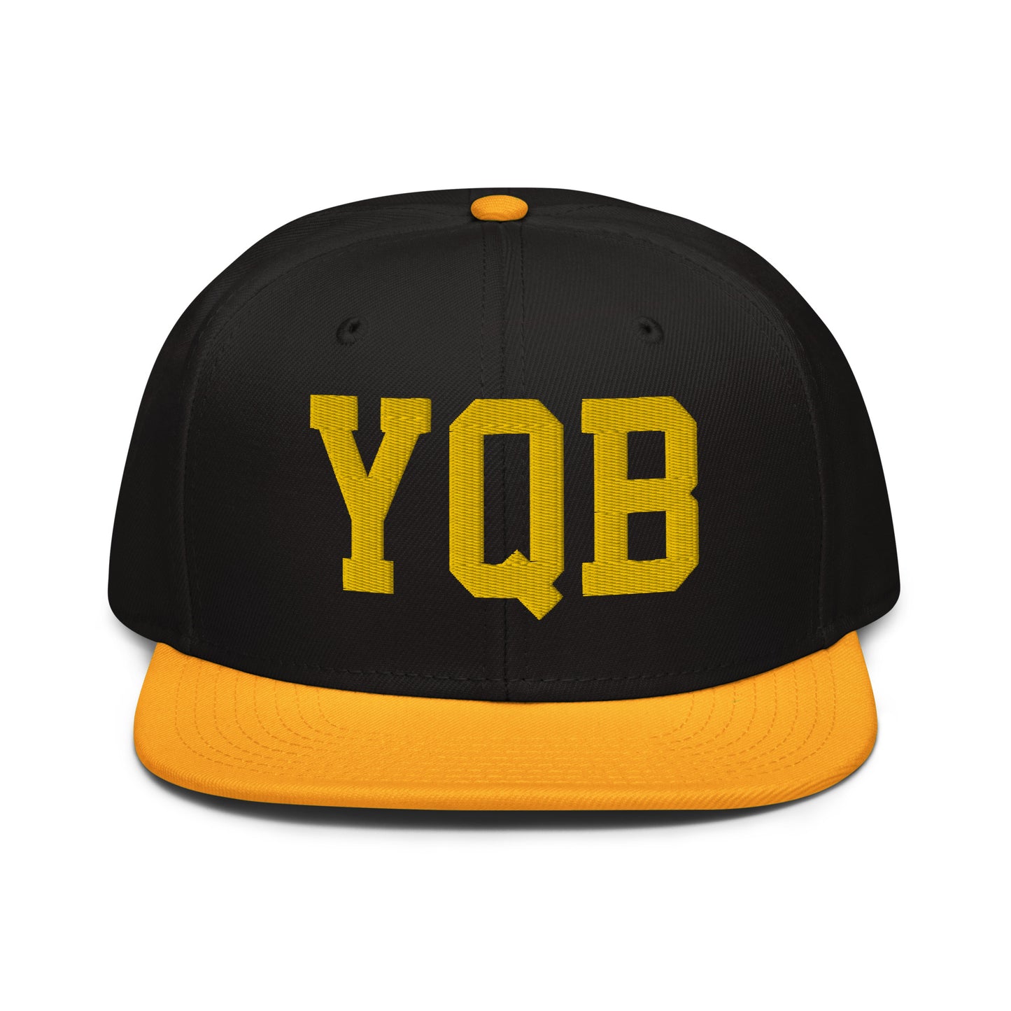 College-Style Wool-Blend Snapback Hat • Gold • YQB Quebec City • YHM Designs - Image 07