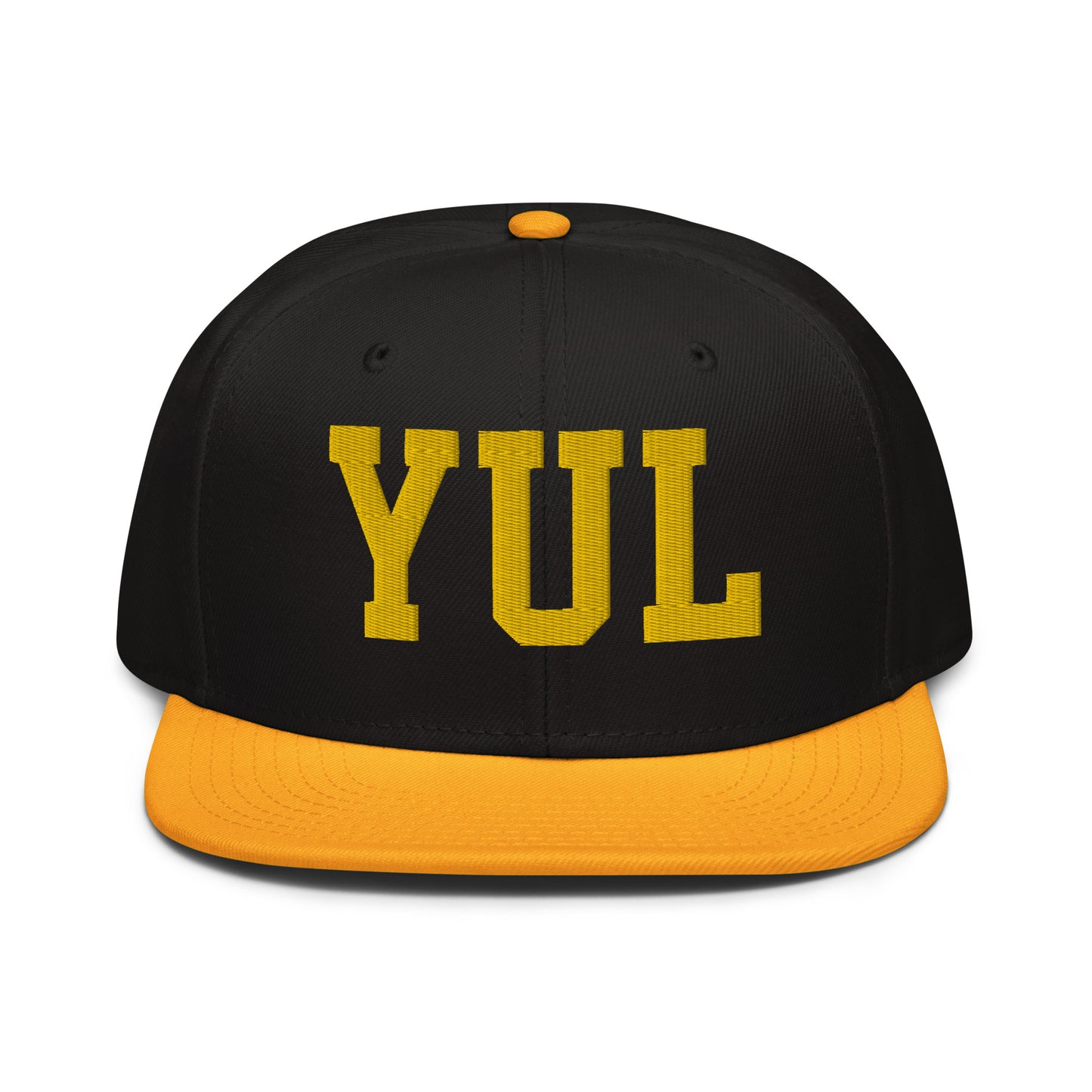 College-Style Wool-Blend Snapback Hat • Gold • YUL Montreal • YHM Designs - Image 07