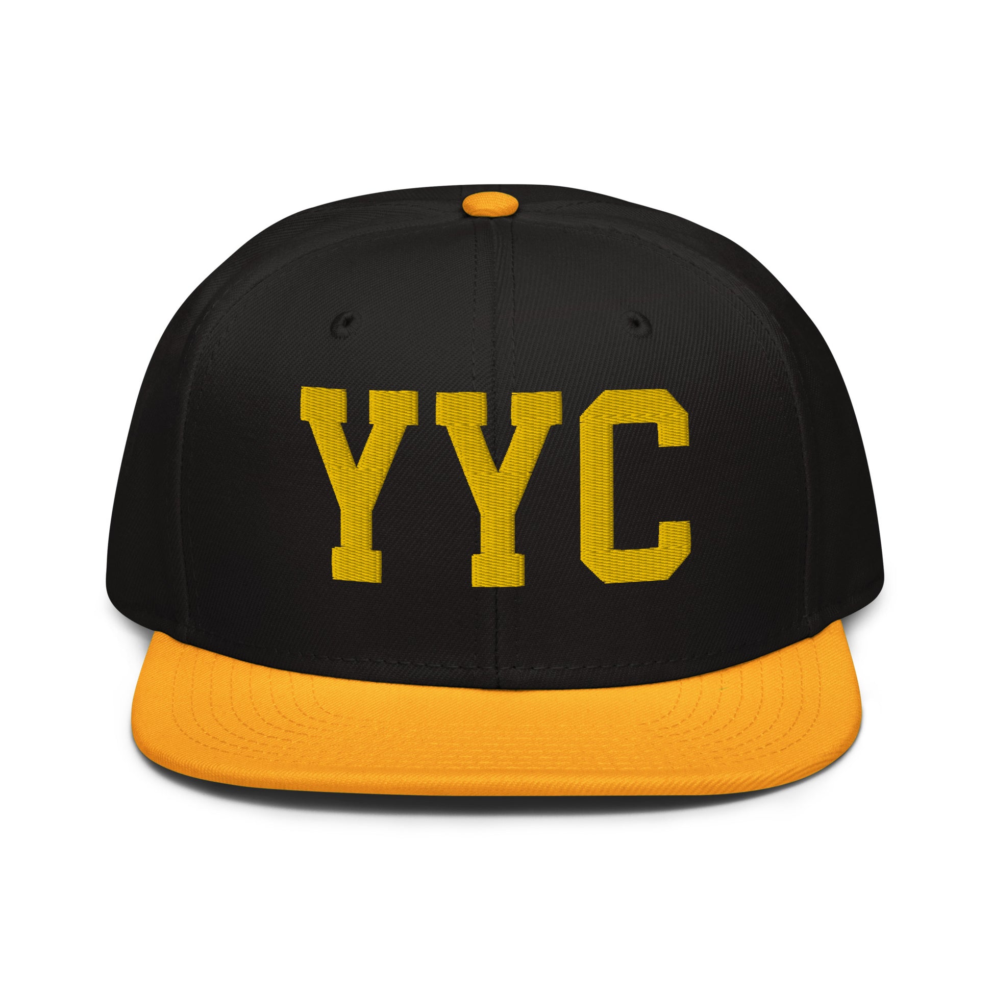 College-Style Wool-Blend Snapback Hat • Gold • YYC Calgary • YHM Designs - Image 07