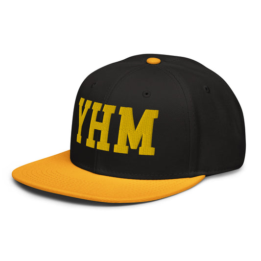 College-Style Wool-Blend Snapback Hat • Gold • YHM Hamilton • YHM Designs - Image 01