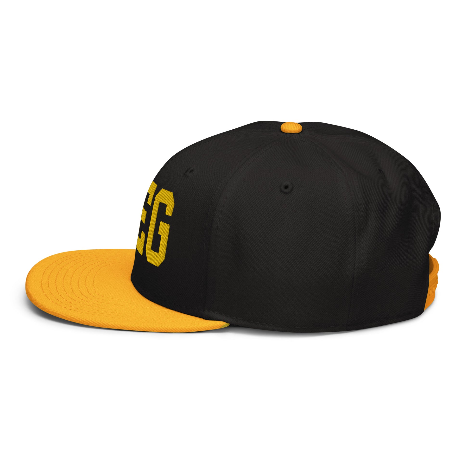 College-Style Wool-Blend Snapback Hat • Gold • YEG Edmonton • YHM Designs - Image 09