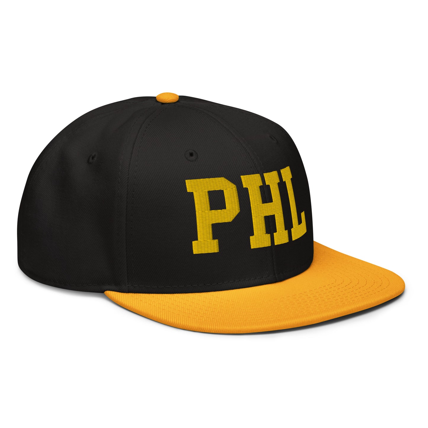 College-Style Wool-Blend Snapback Hat • Gold • PHL Philadelphia • YHM Designs - Image 10