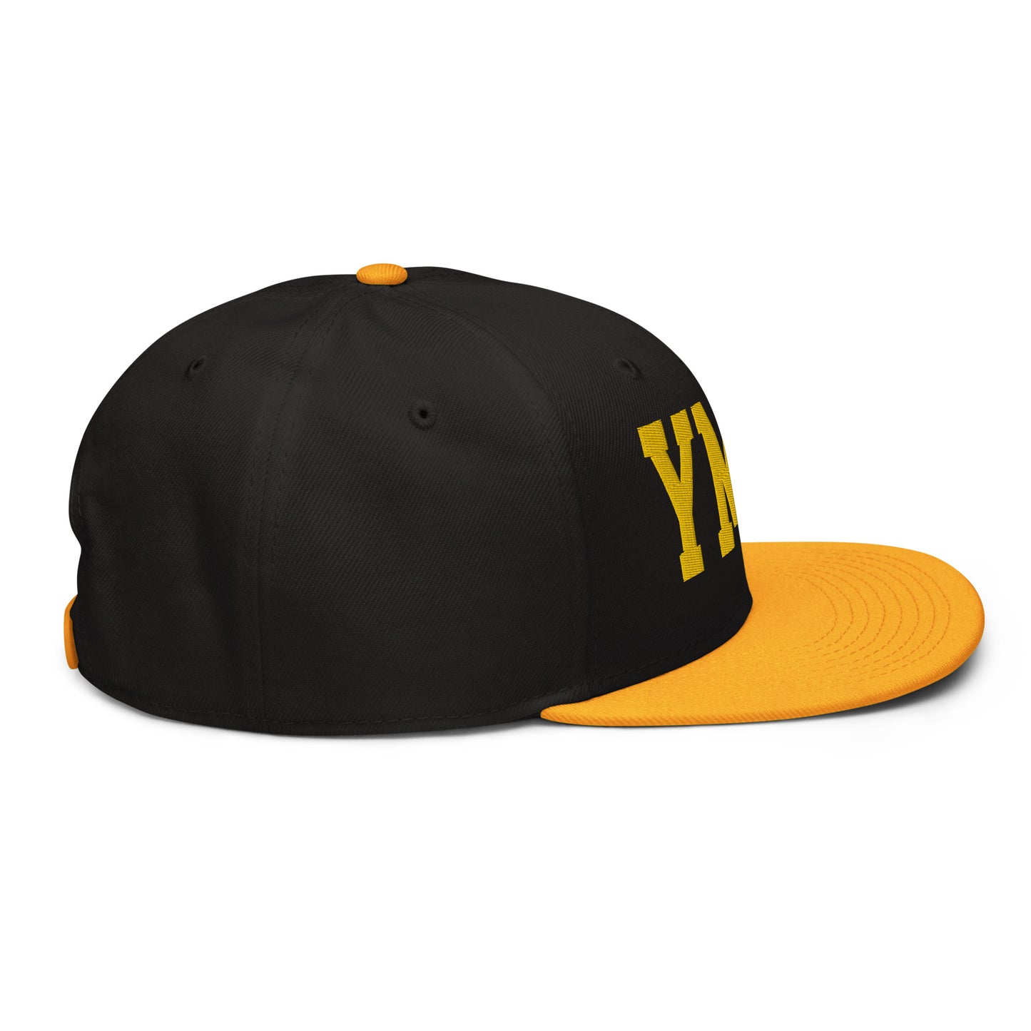 College-Style Wool-Blend Snapback Hat • Gold • YMM Fort McMurray • YHM Designs - Image 11