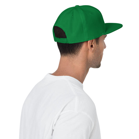 College-Style Wool-Blend Snapback Hat • Kelly Green • YYJ Victoria • YHM Designs - Image 02