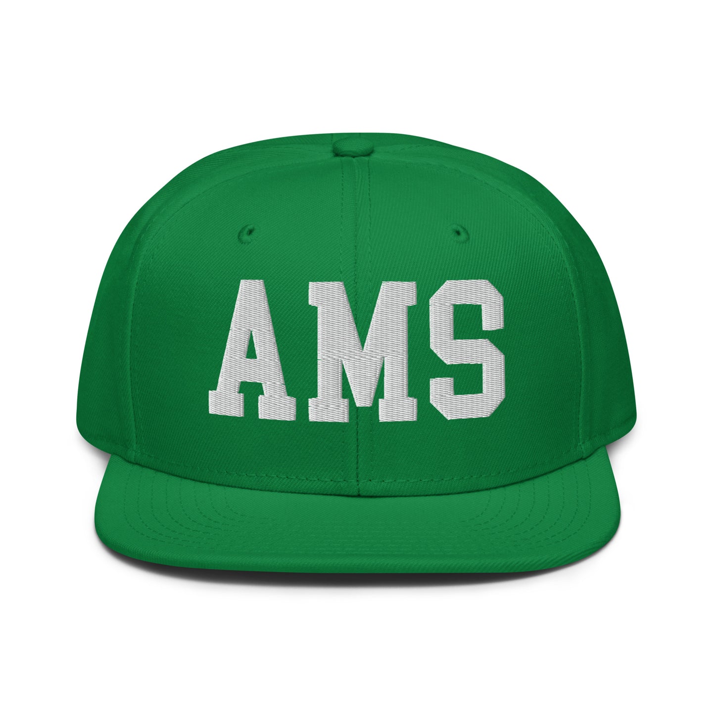College-Style Wool-Blend Snapback Hat • White • AMS Amsterdam • YHM Designs - Image 18