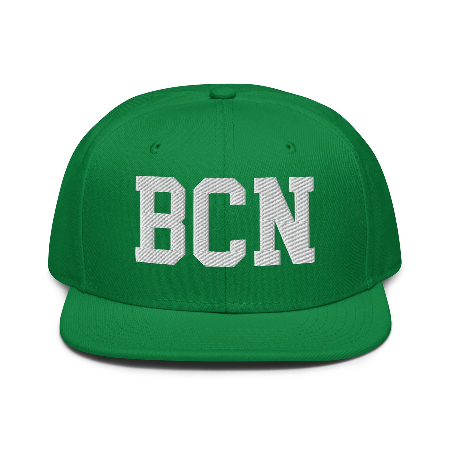 College-Style Wool-Blend Snapback Hat • White • BCN Barcelona • YHM Designs - Image 18
