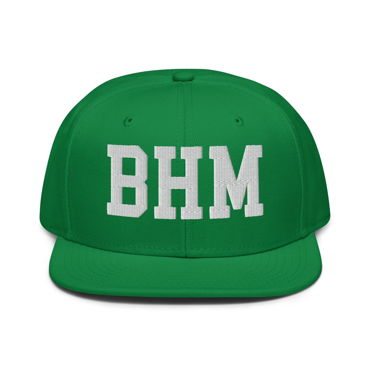 College-Style Wool-Blend Snapback Hat • White • BHM Birmingham • YHM Designs - Image 18
