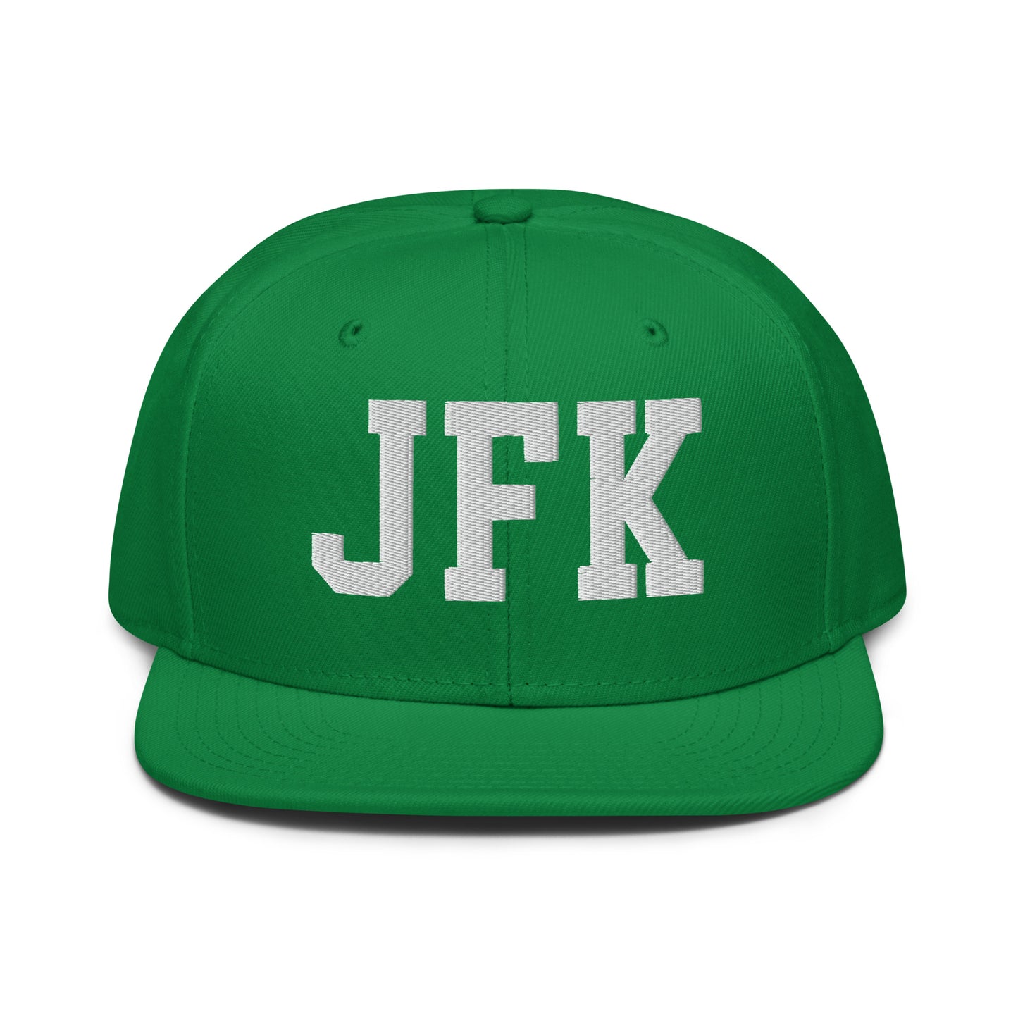 College-Style Wool-Blend Snapback Hat • White • JFK New York City • YHM Designs - Image 18