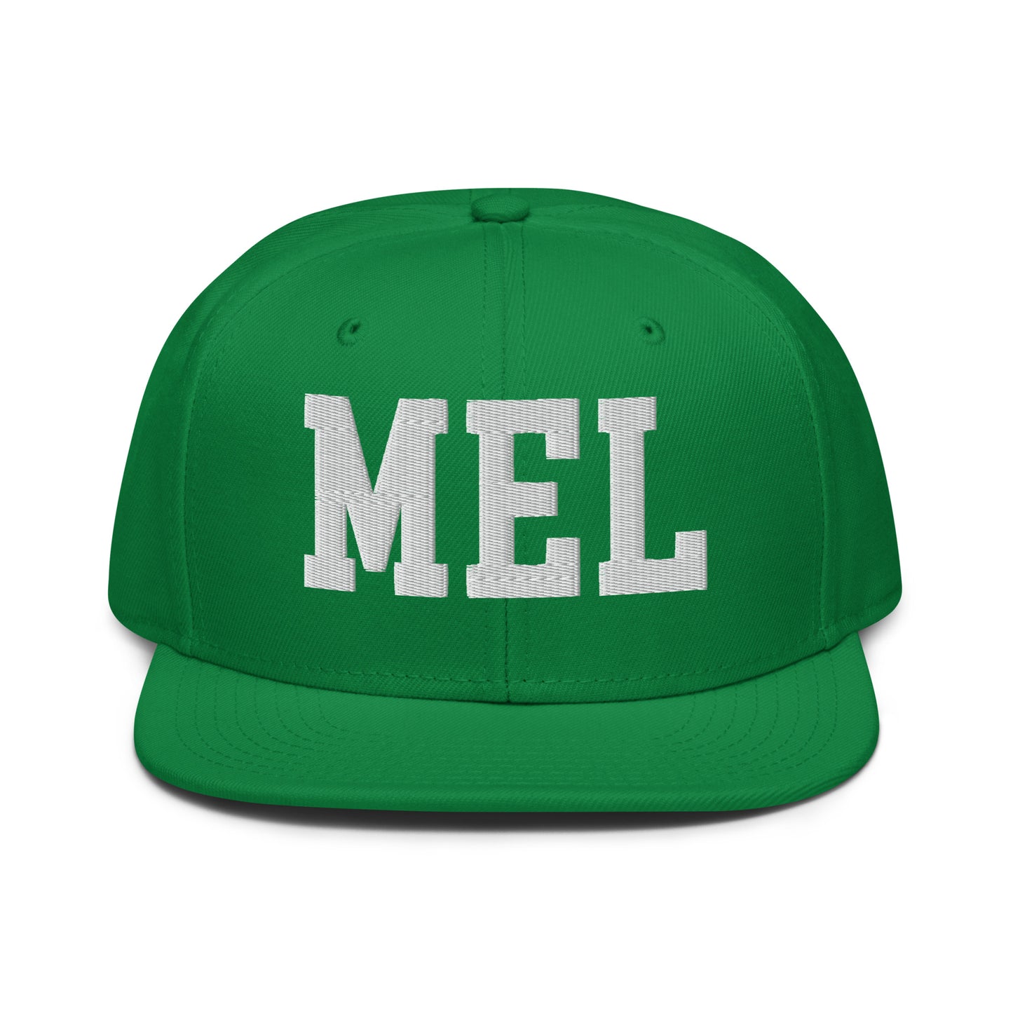 College-Style Wool-Blend Snapback Hat • White • MEL Melbourne • YHM Designs - Image 18