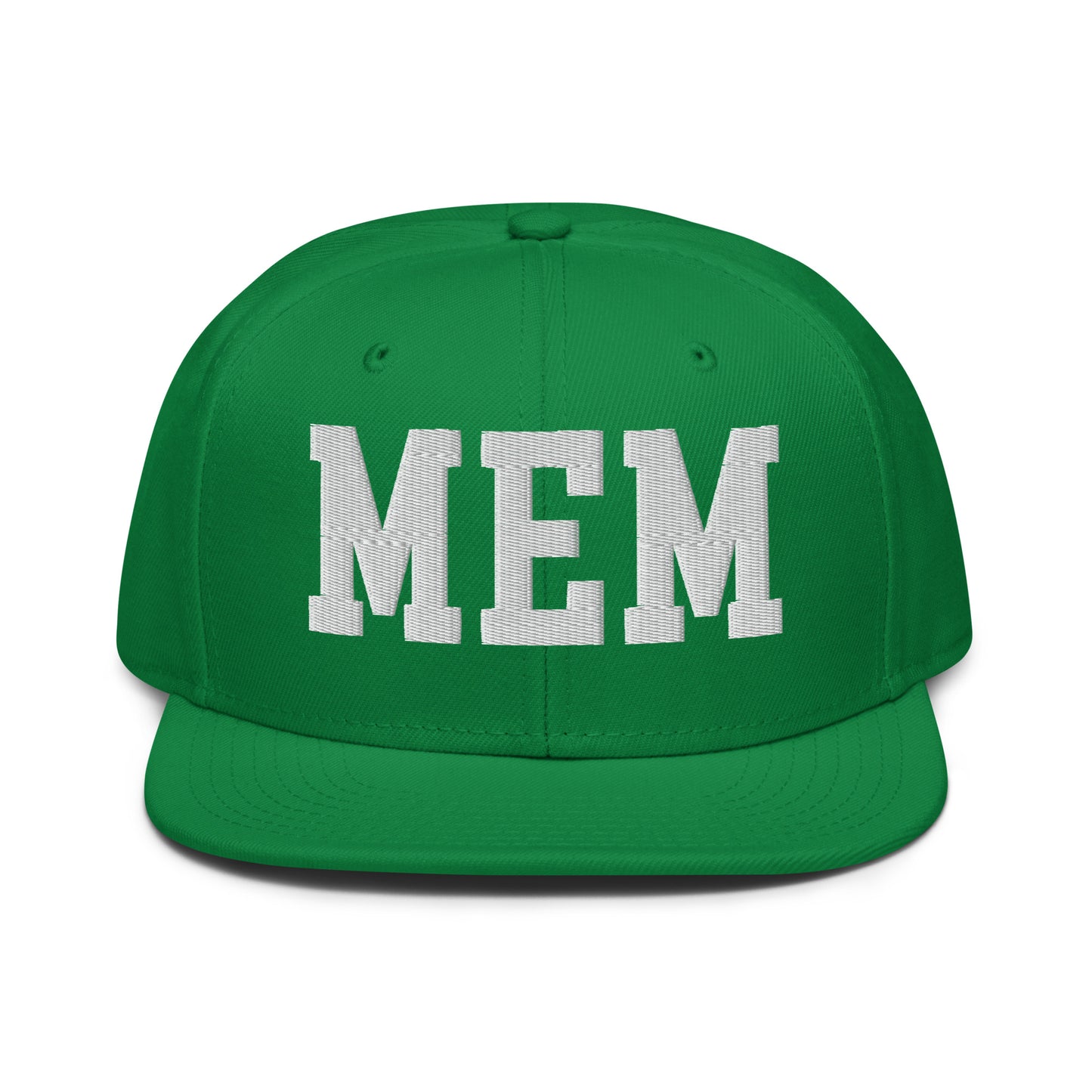 College-Style Wool-Blend Snapback Hat • White • MEM Memphis • YHM Designs - Image 18