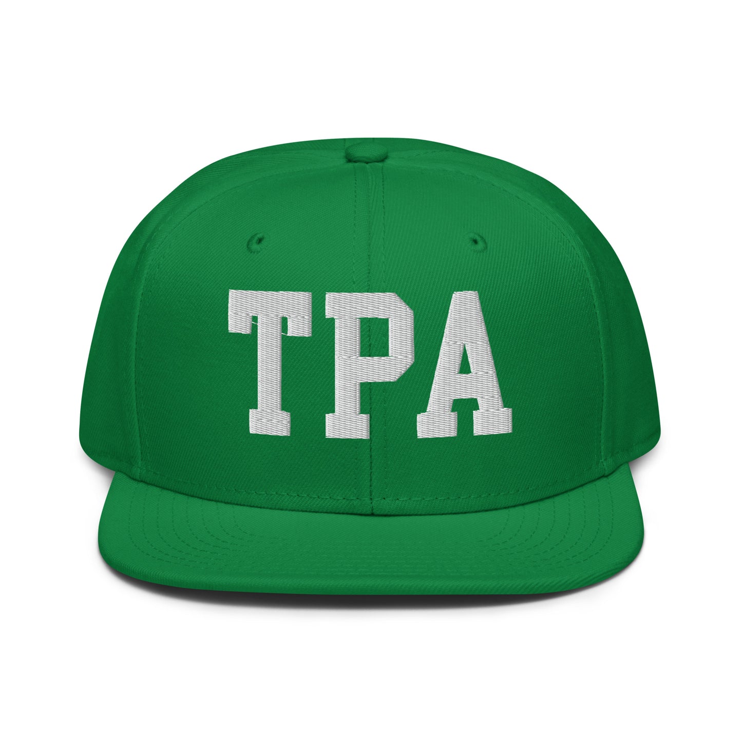 College-Style Wool-Blend Snapback Hat • White • TPA Tampa • YHM Designs - Image 18