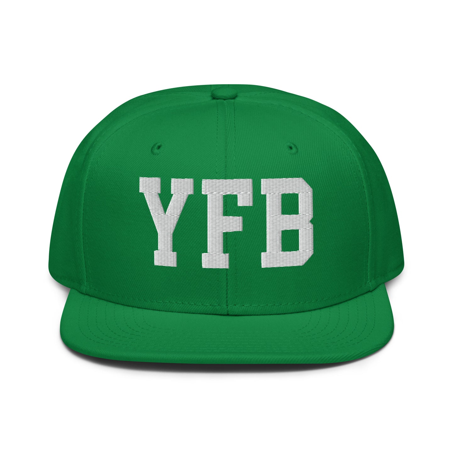 College-Style Wool-Blend Snapback Hat • White • YFB Iqaluit • YHM Designs - Image 18