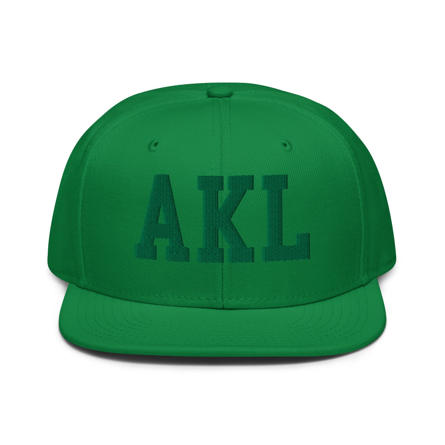 College-Style Wool-Blend Snapback Hat • Kelly Green • AKL Auckland • YHM Designs - Image 07