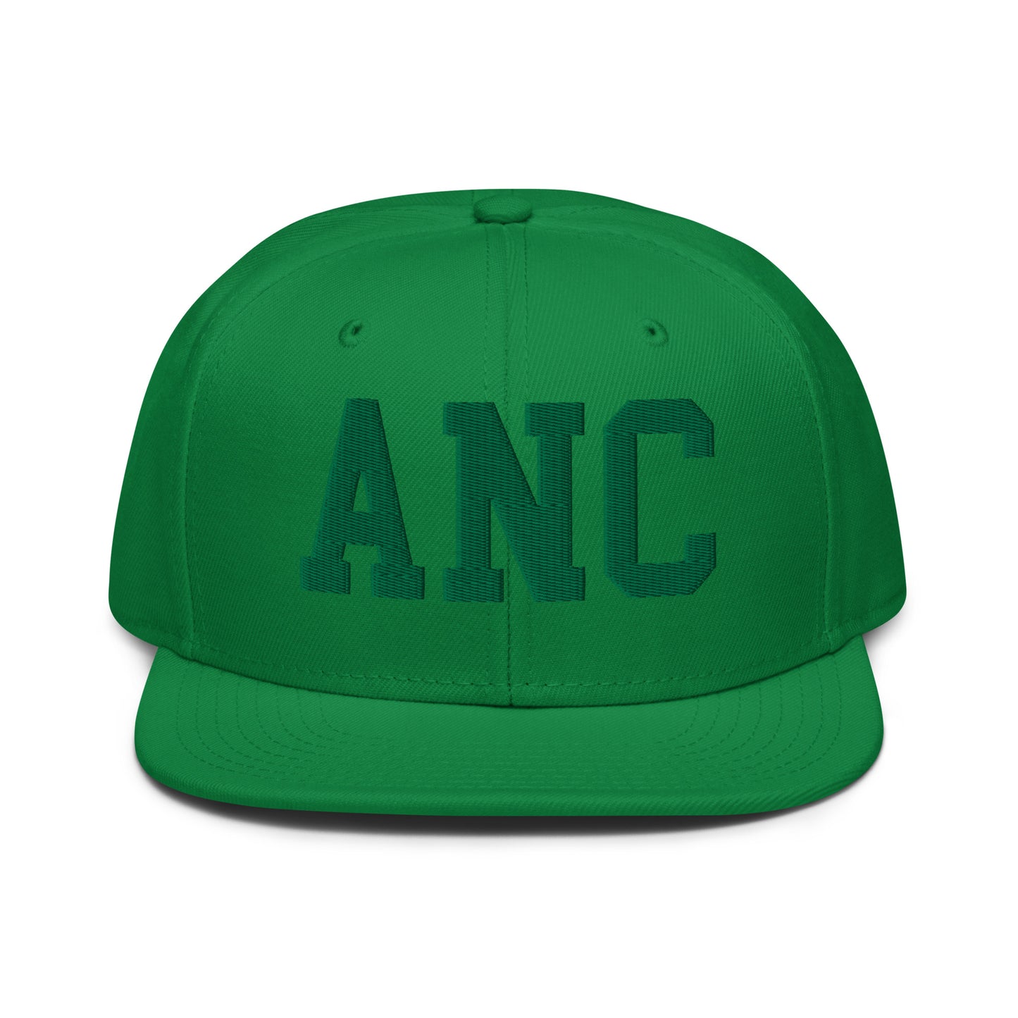 College-Style Wool-Blend Snapback Hat • Kelly Green • ANC Anchorage • YHM Designs - Image 07
