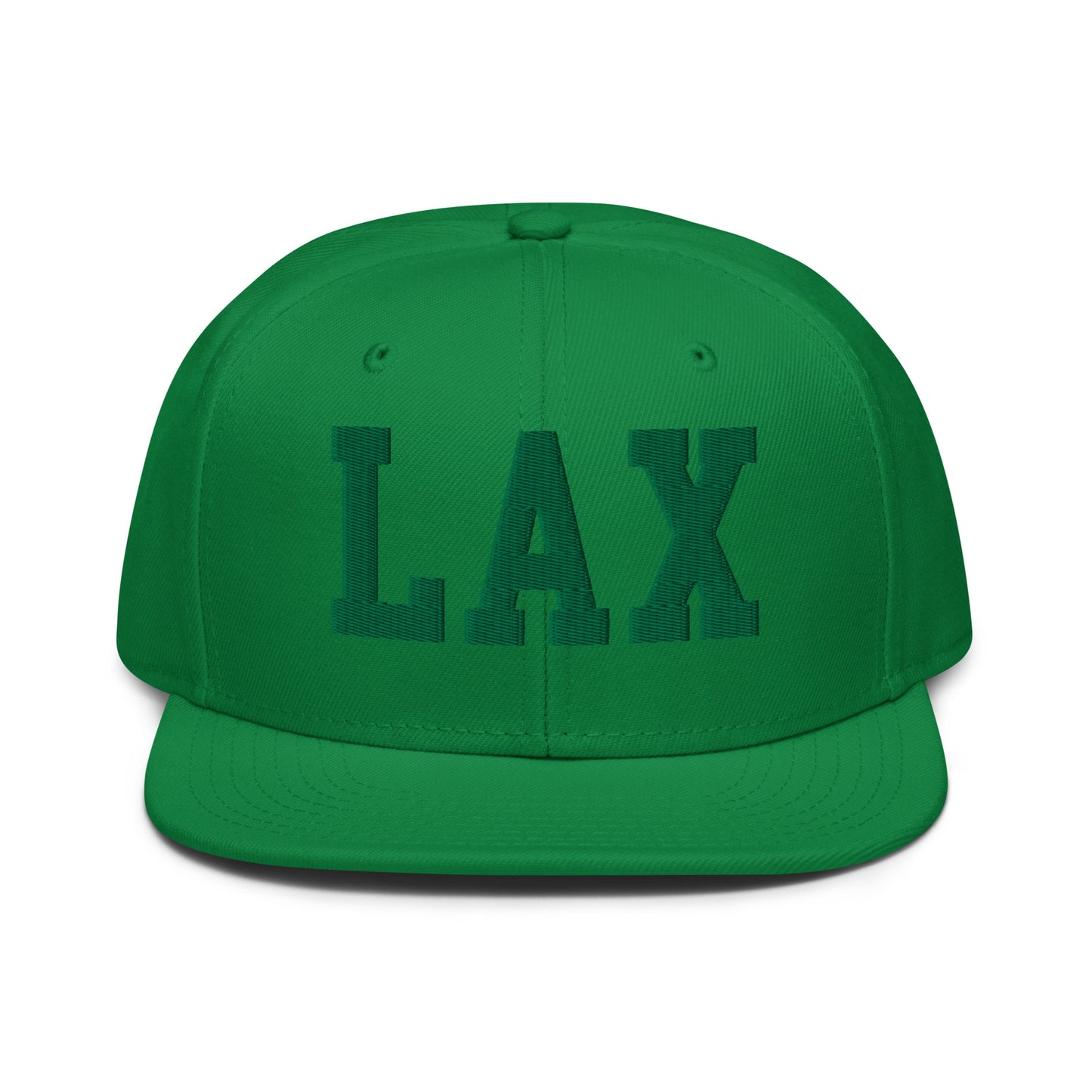 College-Style Wool-Blend Snapback Hat • Kelly Green • LAX Los Angeles • YHM Designs - Image 07