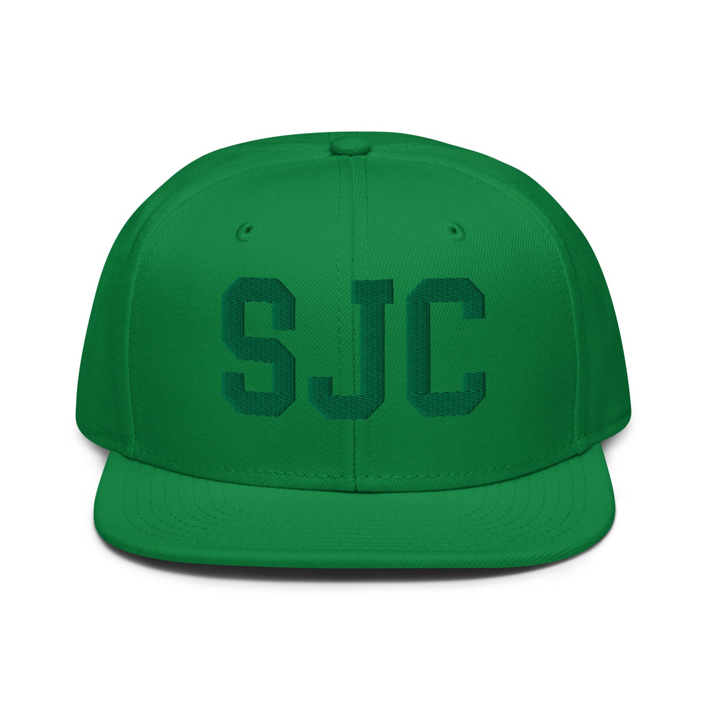College-Style Wool-Blend Snapback Hat • Kelly Green • SJC San Jose • YHM Designs - Image 07