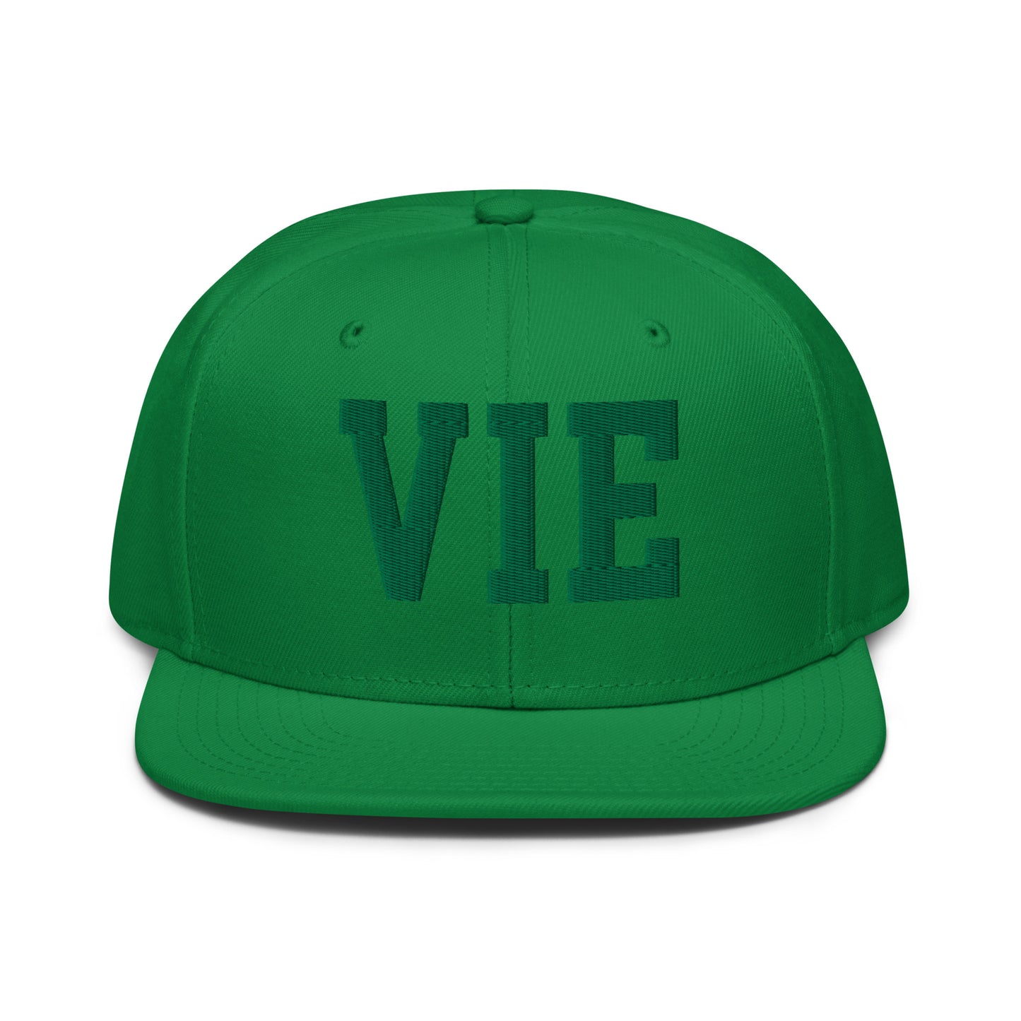College-Style Wool-Blend Snapback Hat • Kelly Green • VIE Vienna • YHM Designs - Image 07