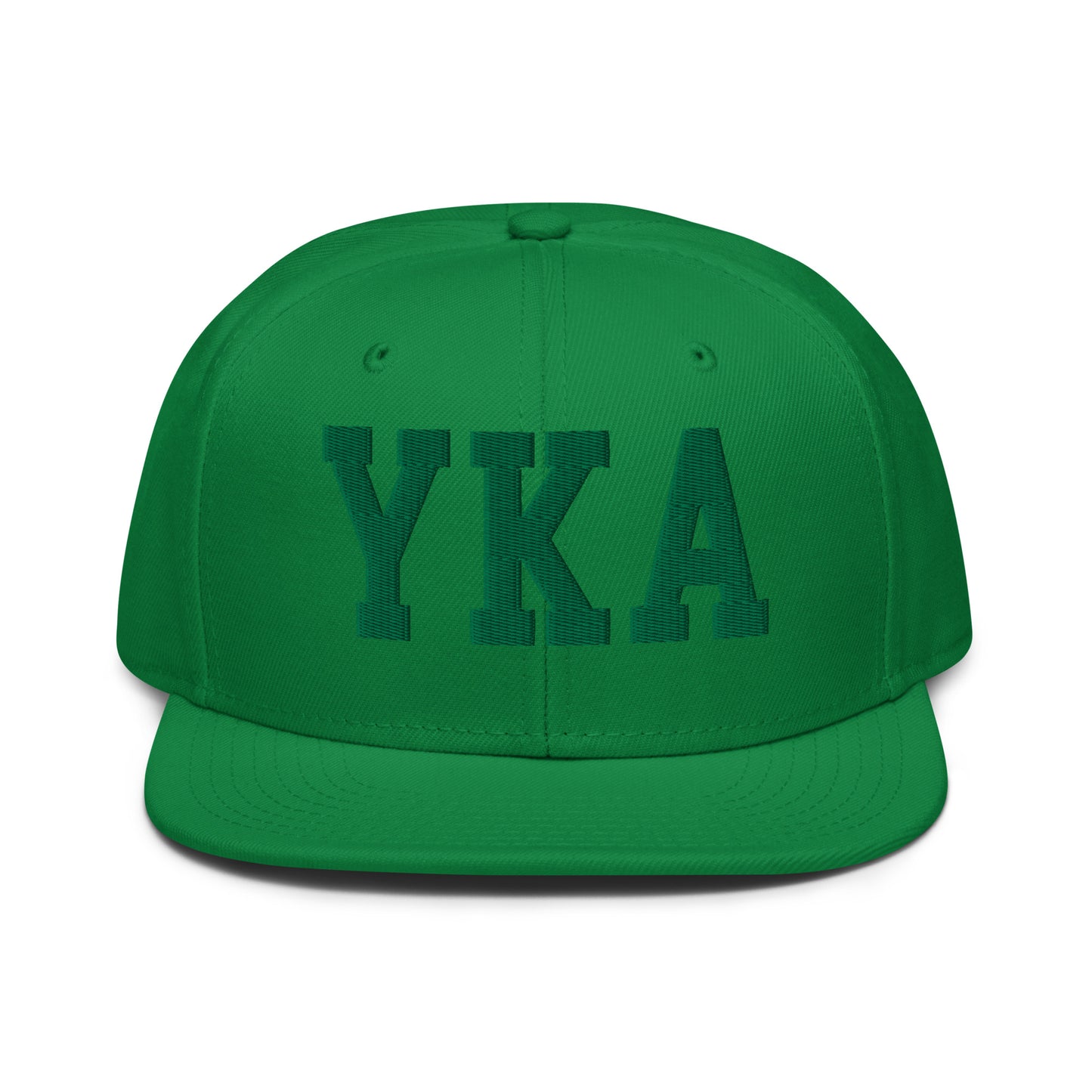 College-Style Wool-Blend Snapback Hat • Kelly Green • YKA Kamloops • YHM Designs - Image 07