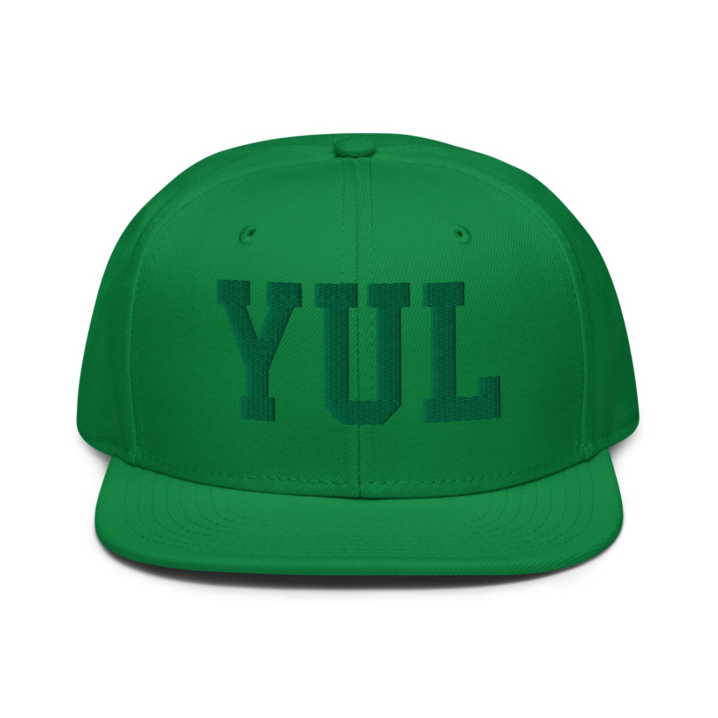 College-Style Wool-Blend Snapback Hat • Kelly Green • YUL Montreal • YHM Designs - Image 07