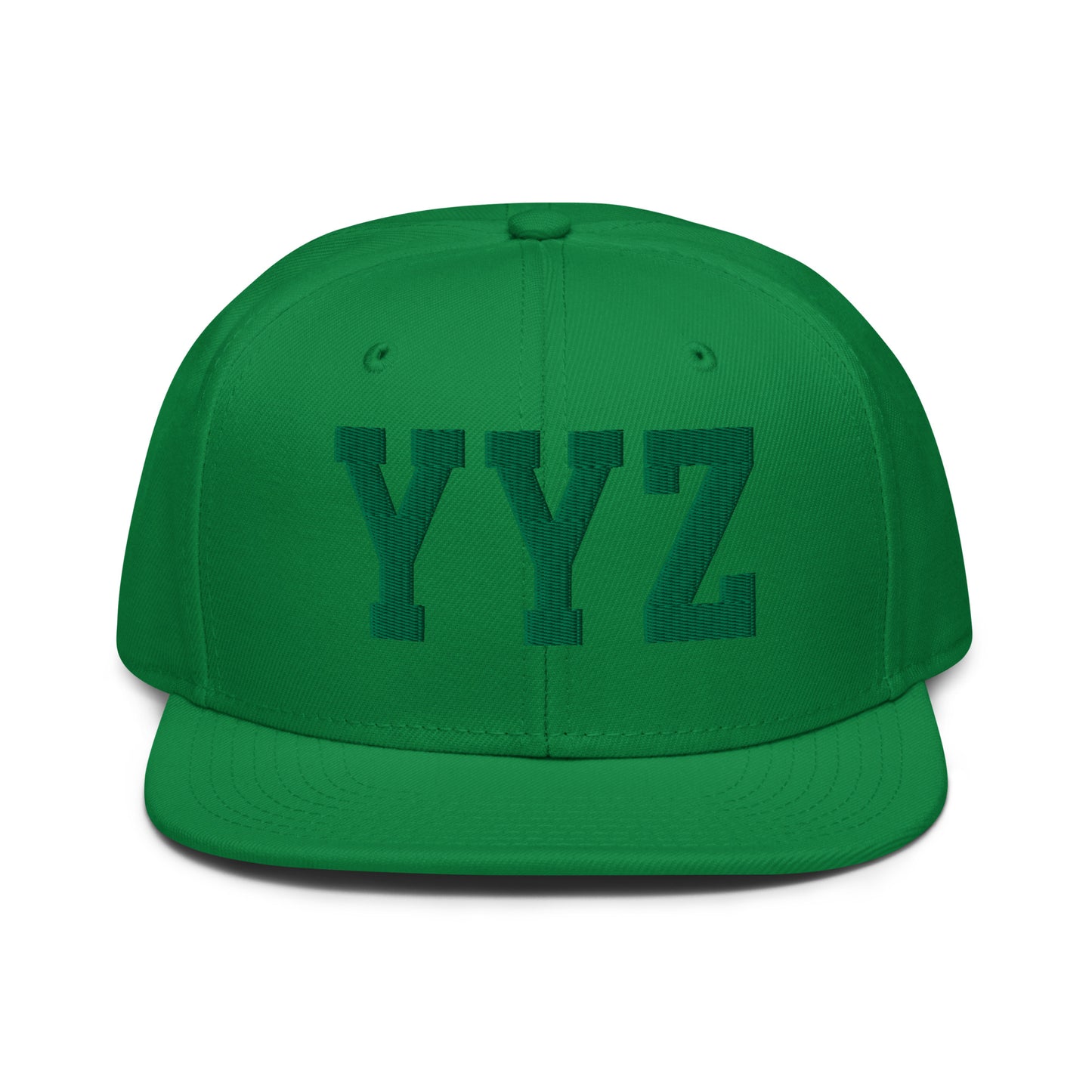 College-Style Wool-Blend Snapback Hat • Kelly Green • YYZ Toronto • YHM Designs - Image 07