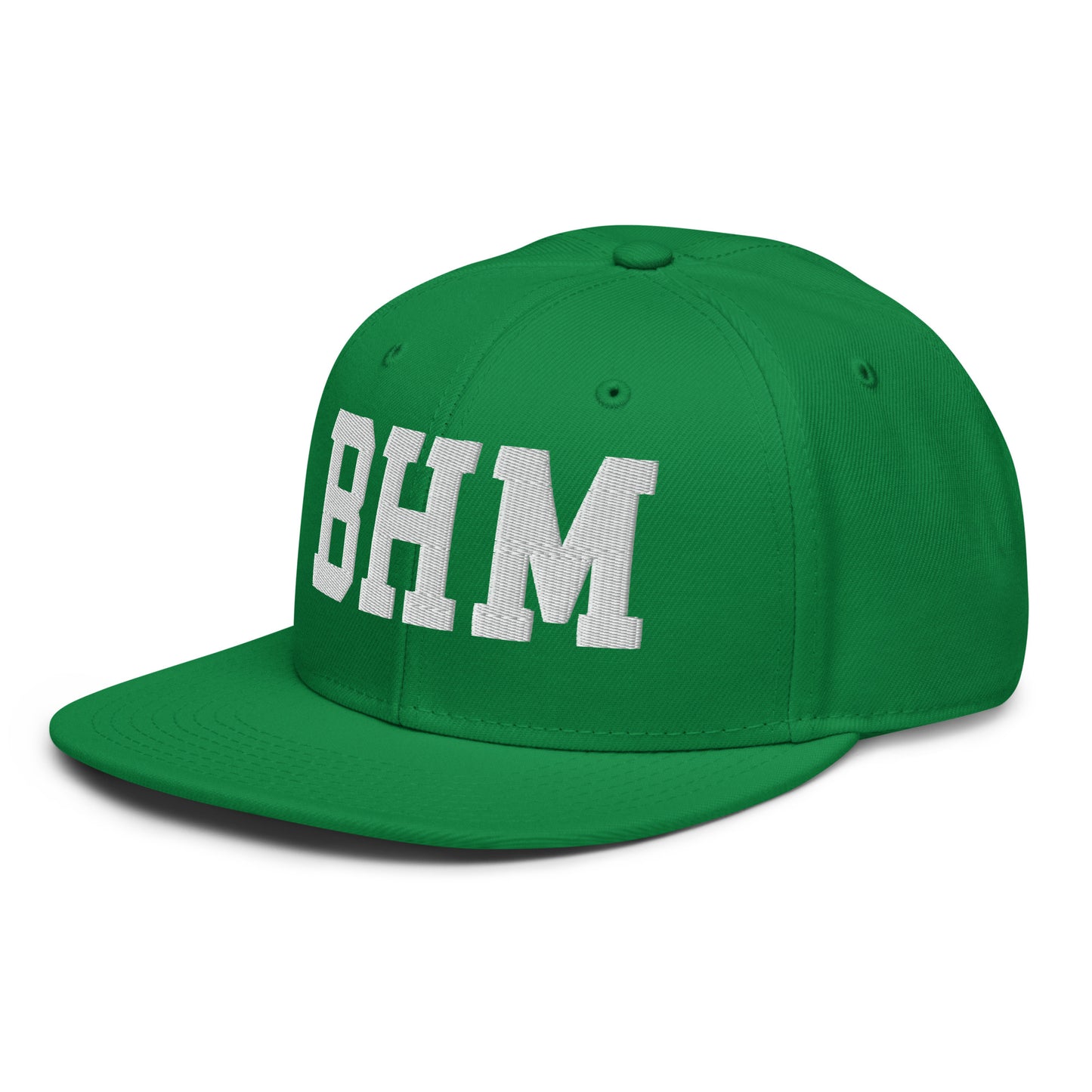 College-Style Wool-Blend Snapback Hat • White • BHM Birmingham • YHM Designs - Image 20