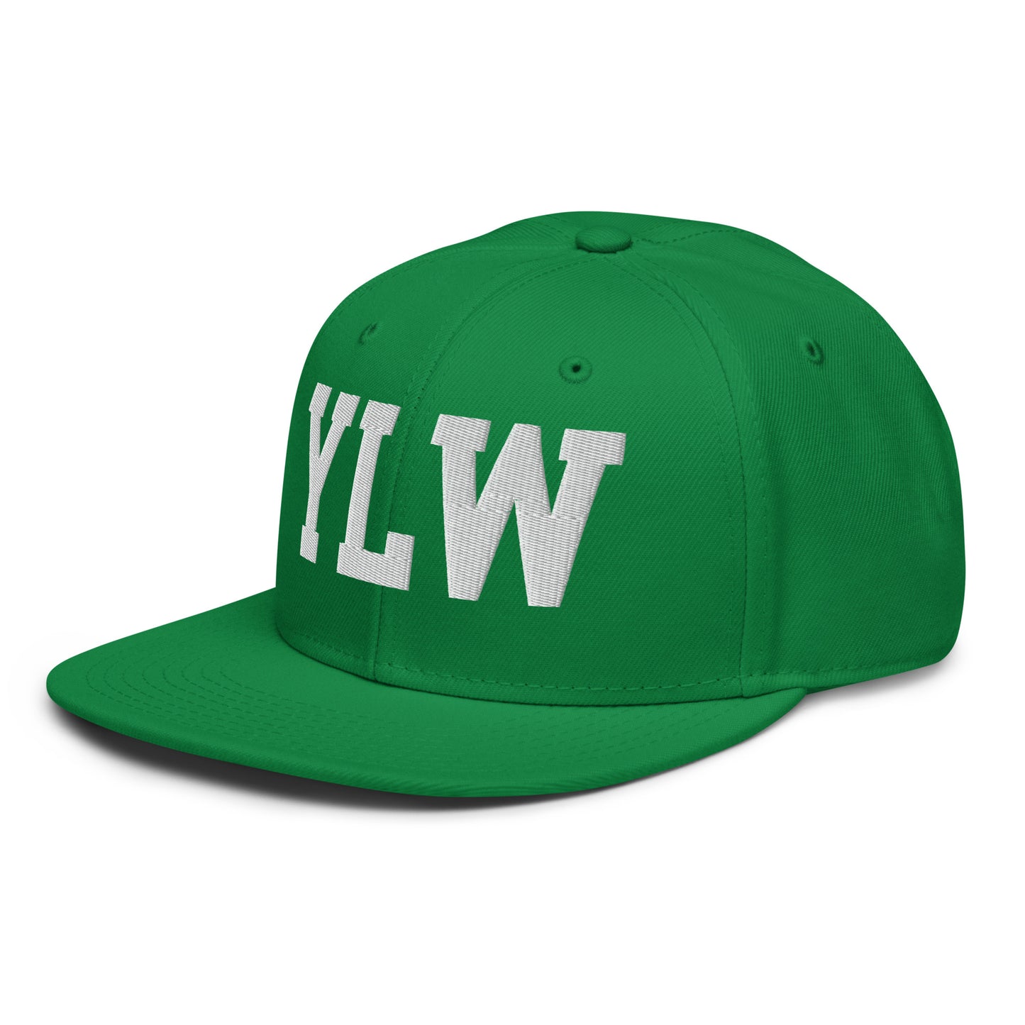College-Style Wool-Blend Snapback Hat • White • YLW Kelowna • YHM Designs - Image 20