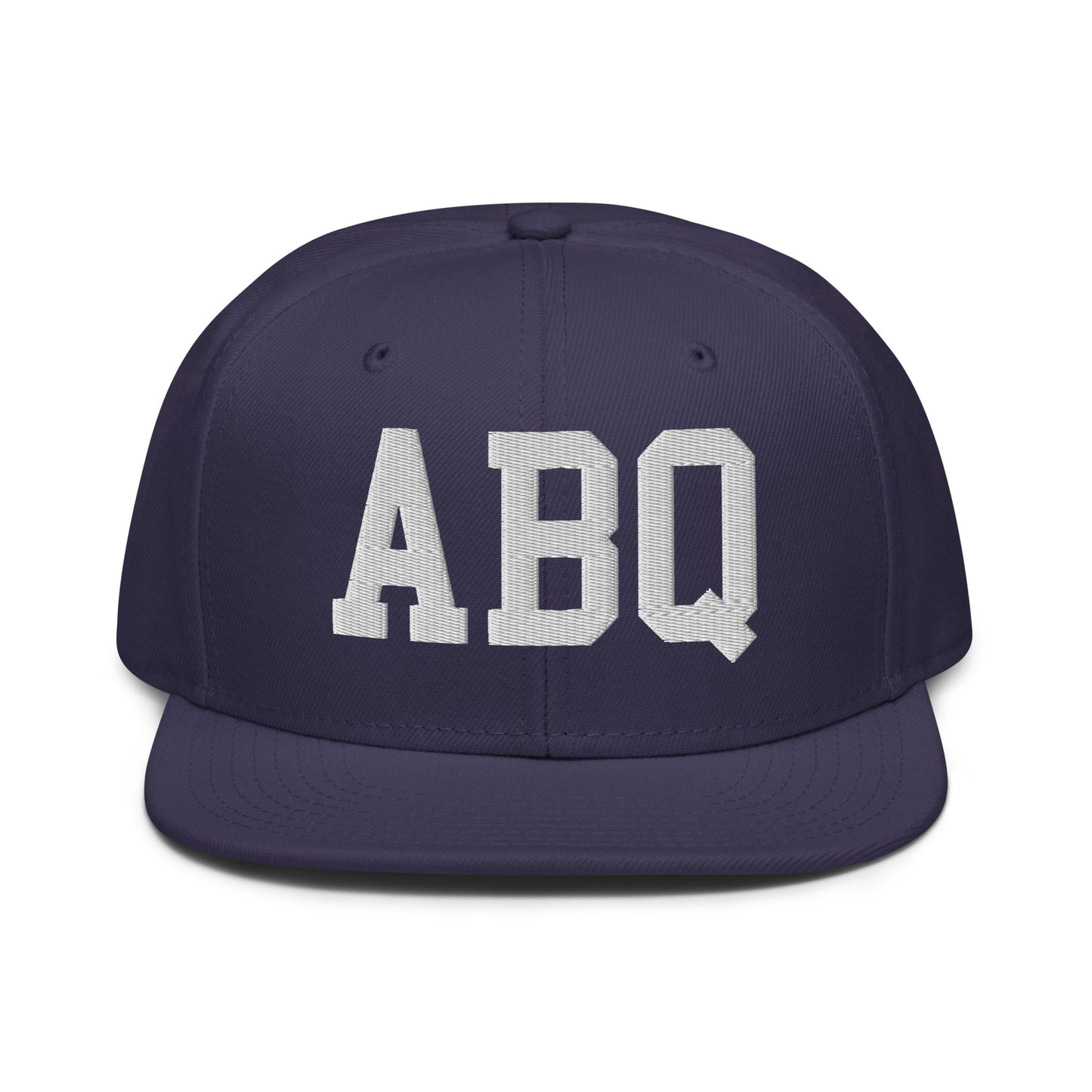 College-Style Wool-Blend Snapback Hat • White • ABQ Albuquerque • YHM Designs - Image 10