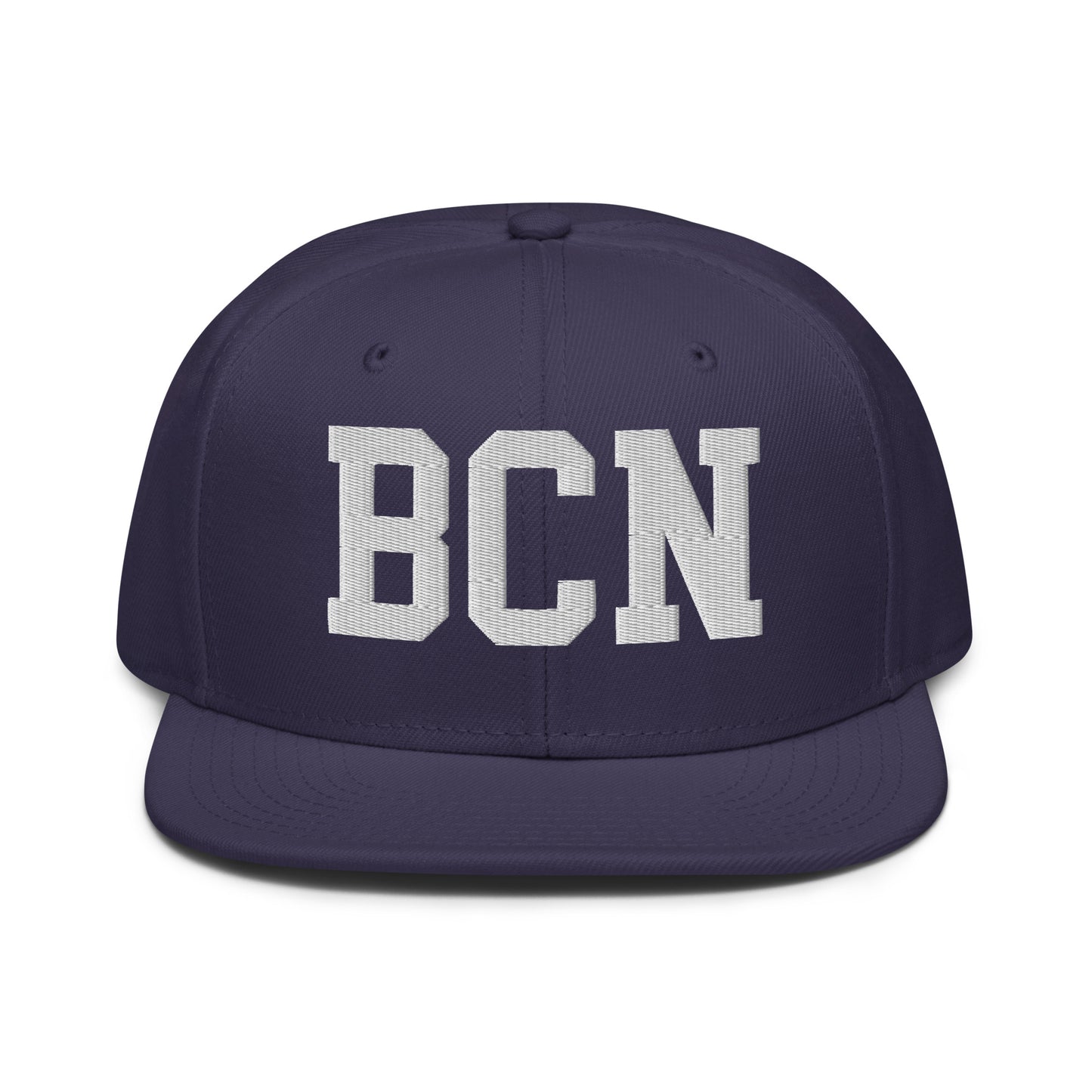 College-Style Wool-Blend Snapback Hat • White • BCN Barcelona • YHM Designs - Image 10