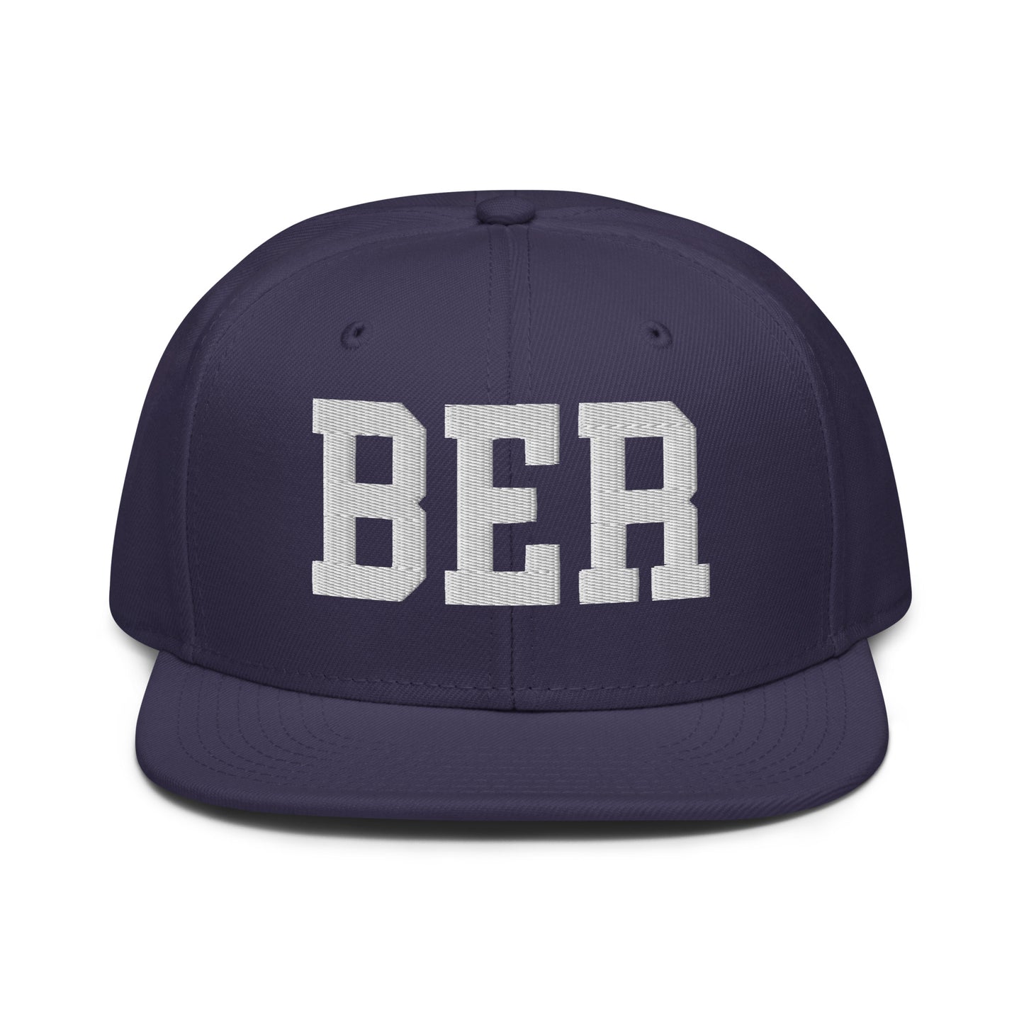 College-Style Wool-Blend Snapback Hat • White • BER Berlin • YHM Designs - Image 10