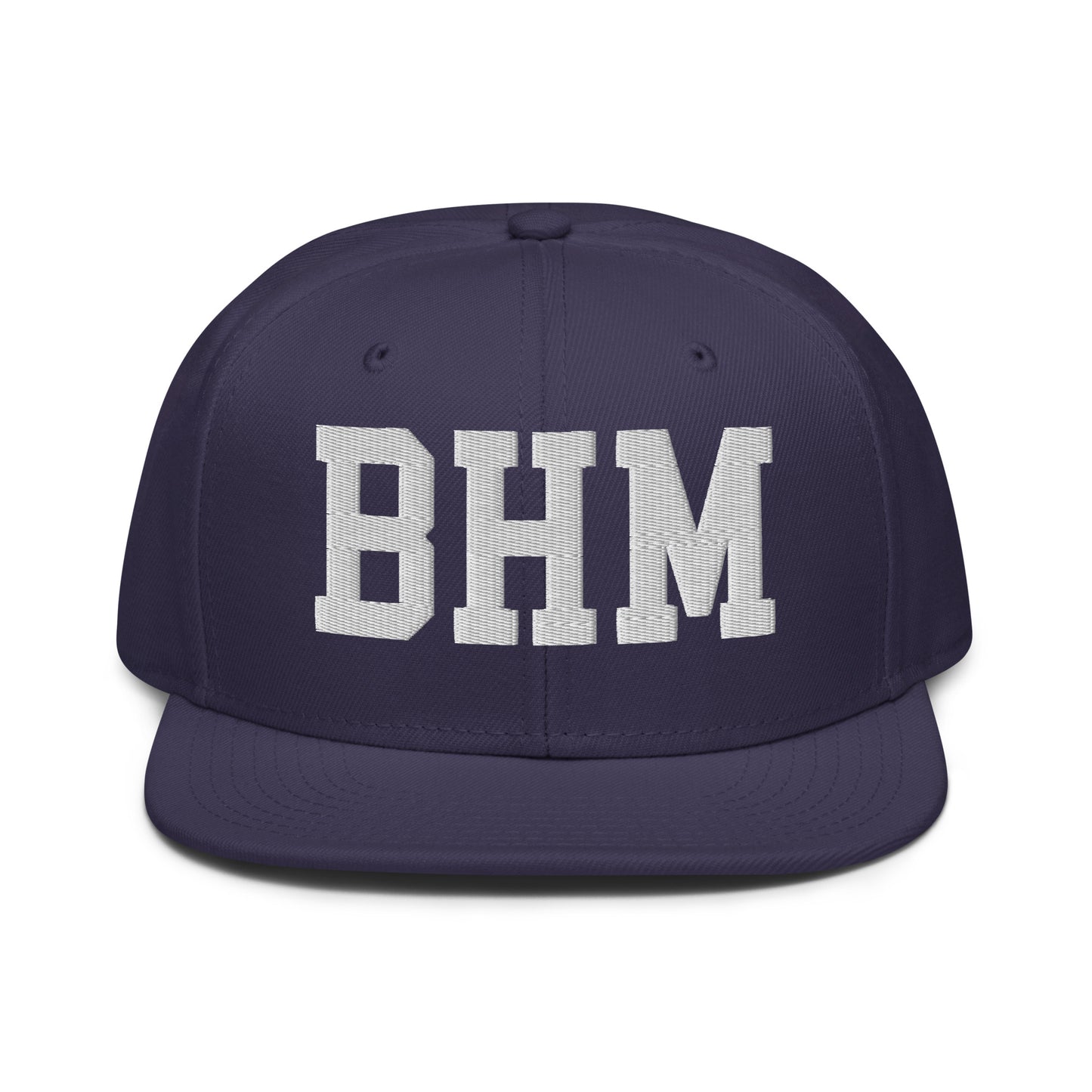 College-Style Wool-Blend Snapback Hat • White • BHM Birmingham • YHM Designs - Image 10