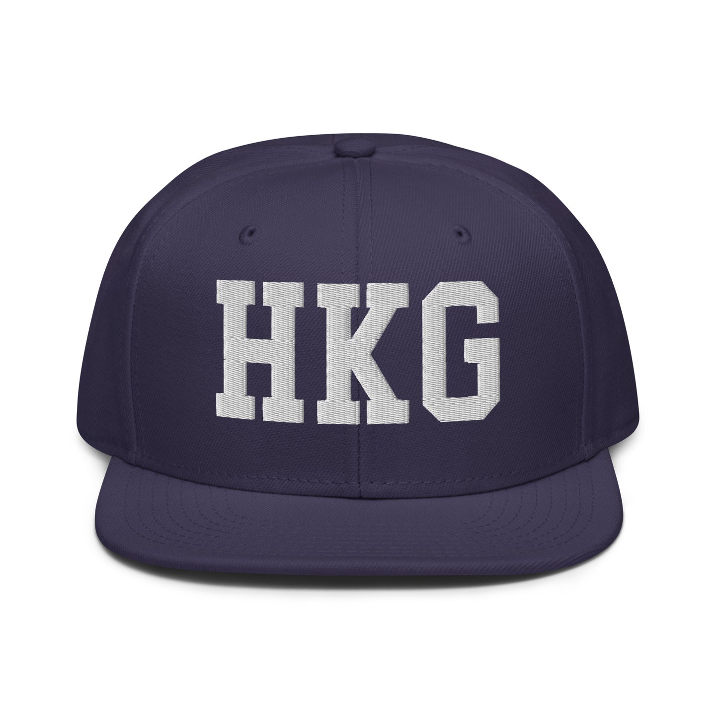 College-Style Wool-Blend Snapback Hat • White • HKG Hong Kong • YHM Designs - Image 10