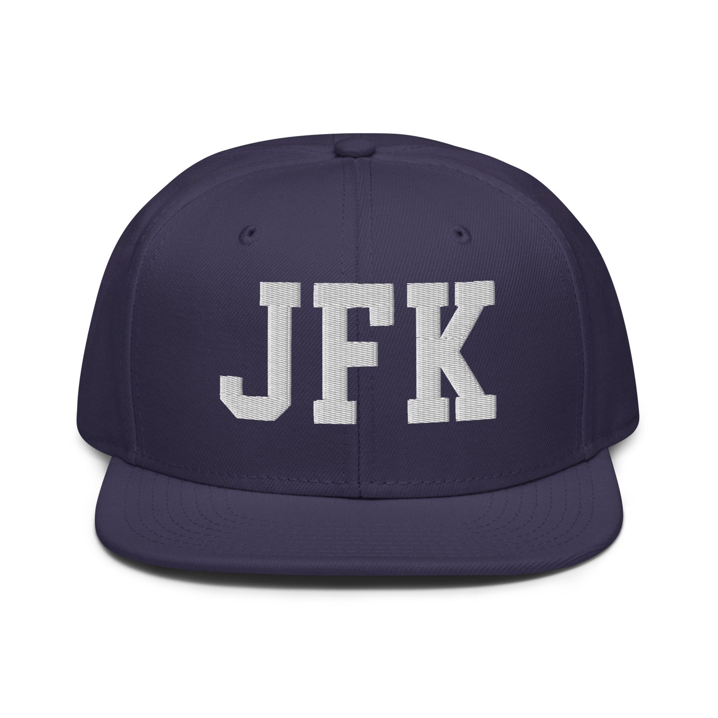 College-Style Wool-Blend Snapback Hat • White • JFK New York City • YHM Designs - Image 10