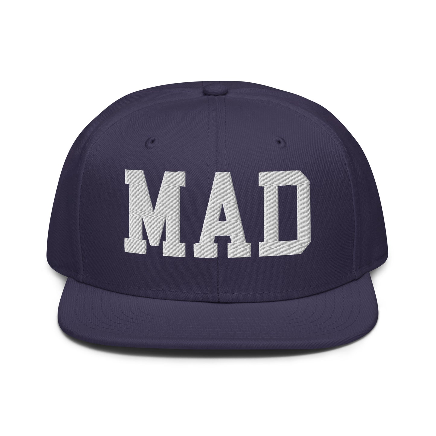 College-Style Wool-Blend Snapback Hat • White • MAD Madrid • YHM Designs - Image 10