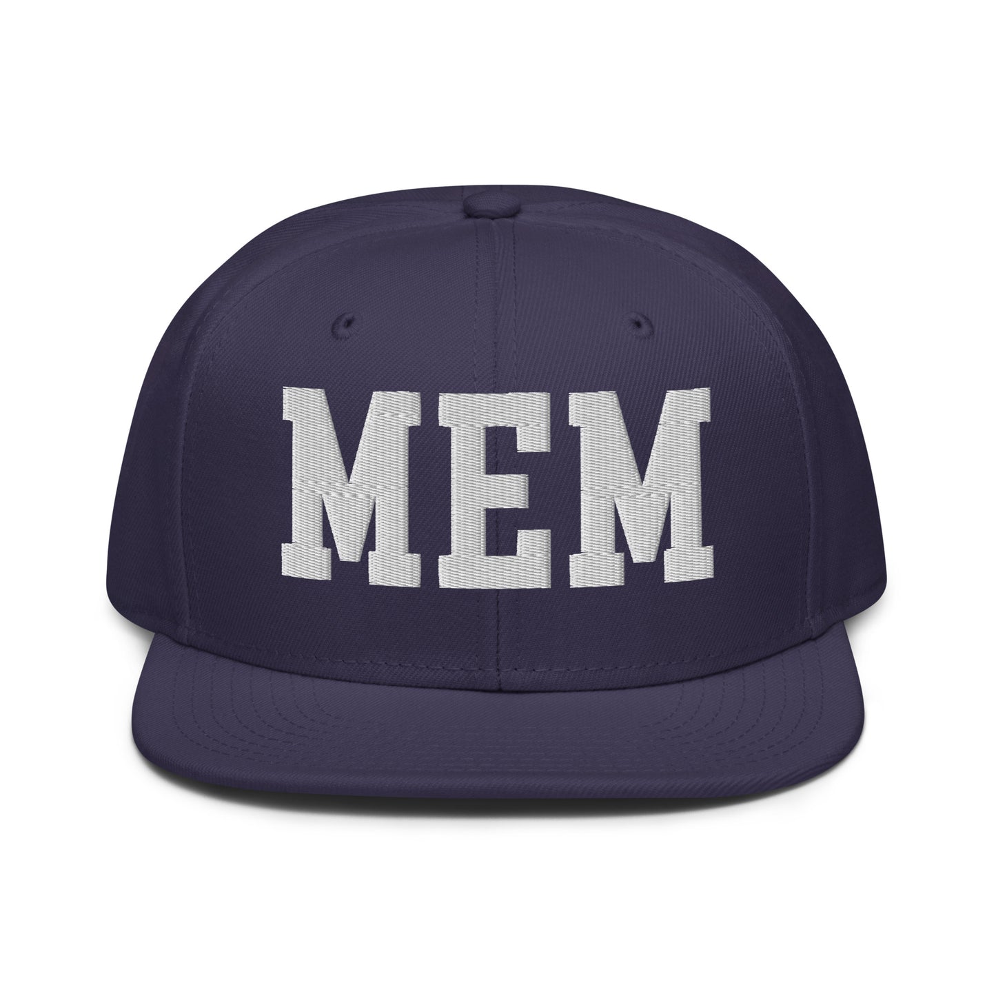 College-Style Wool-Blend Snapback Hat • White • MEM Memphis • YHM Designs - Image 10