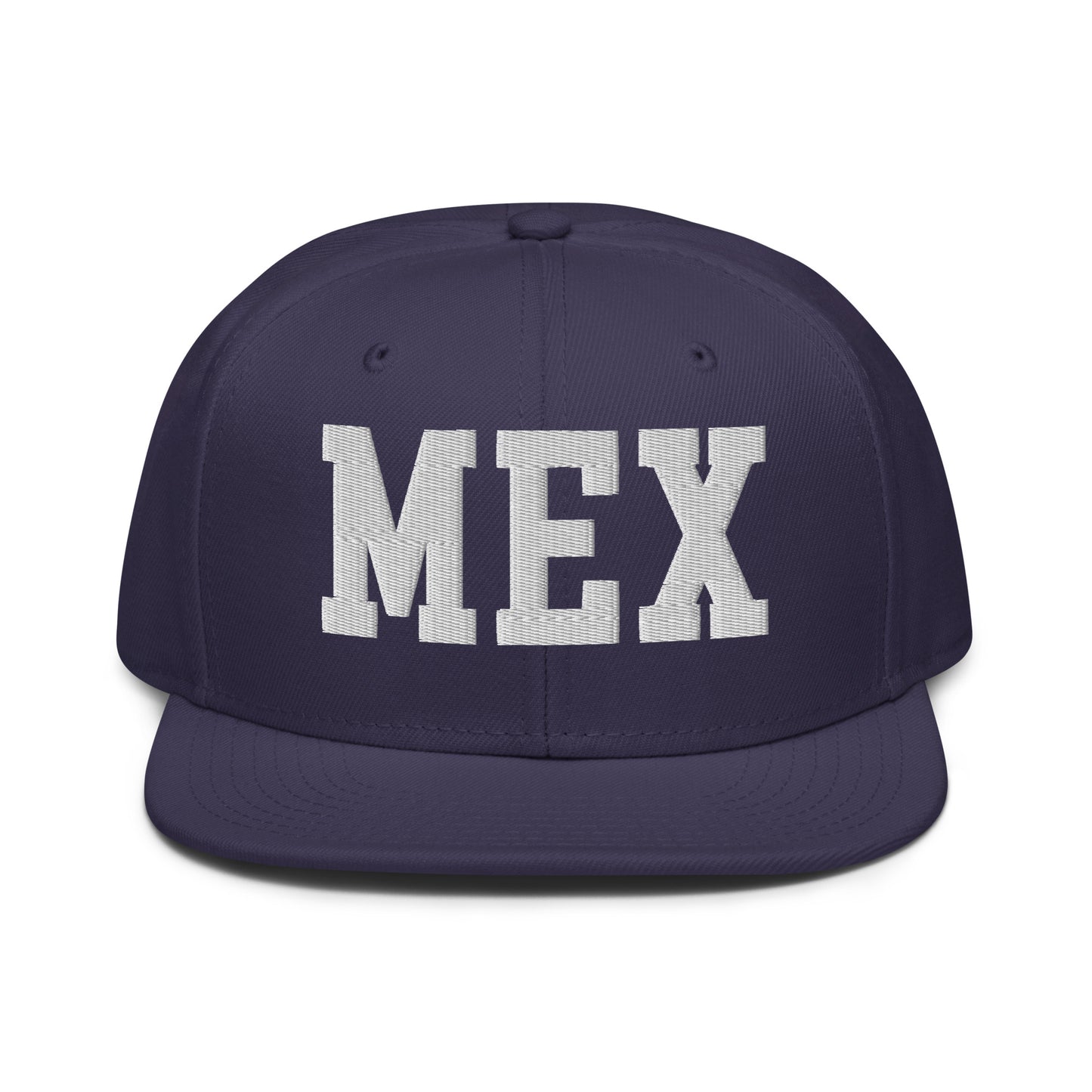 College-Style Wool-Blend Snapback Hat • White • MEX Mexico City • YHM Designs - Image 10