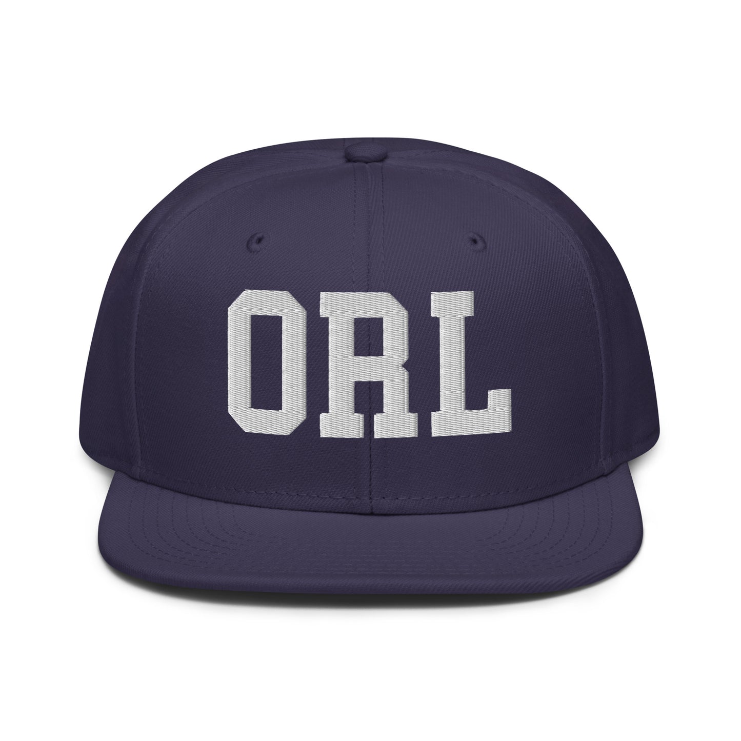 College-Style Wool-Blend Snapback Hat • White • ORL Orlando • YHM Designs - Image 10