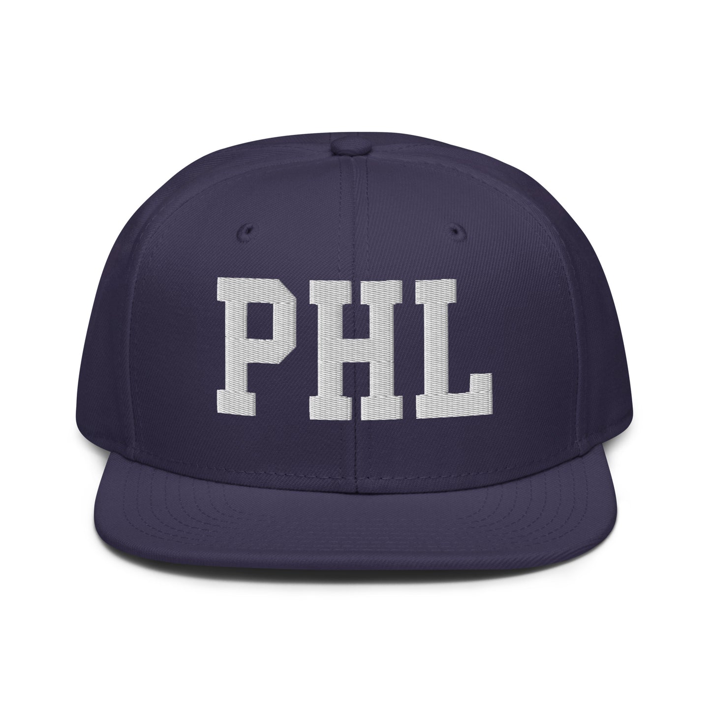 College-Style Wool-Blend Snapback Hat • White • PHL Philadelphia • YHM Designs - Image 10
